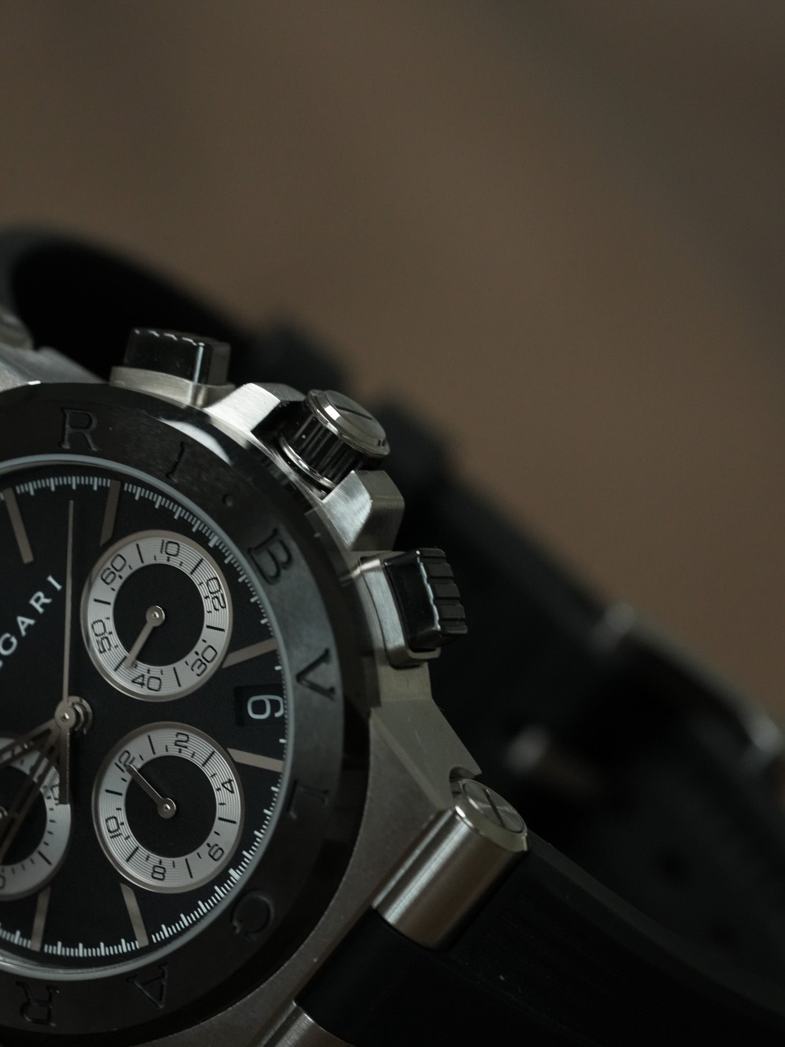 Bvlgari - DG37SCCH Diagono Chronograph Stahl Kautschuk Keramik schwarz - Box & Papiere - 2000er