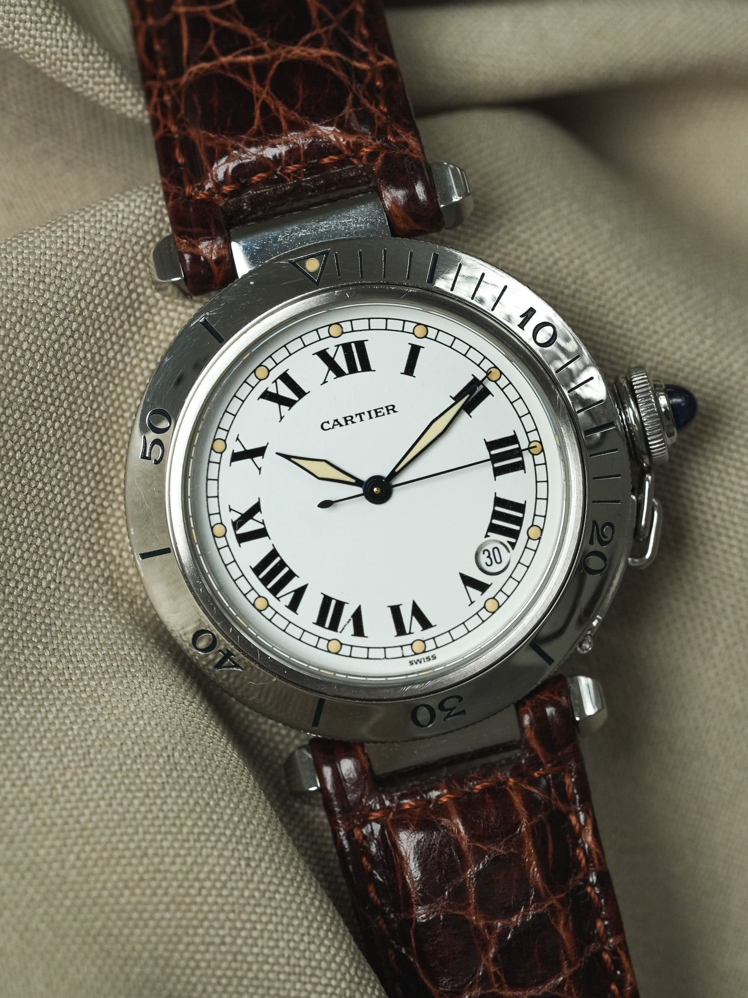 Cartier - Pasha R4020 38mm Cabochon bleu - 2000s