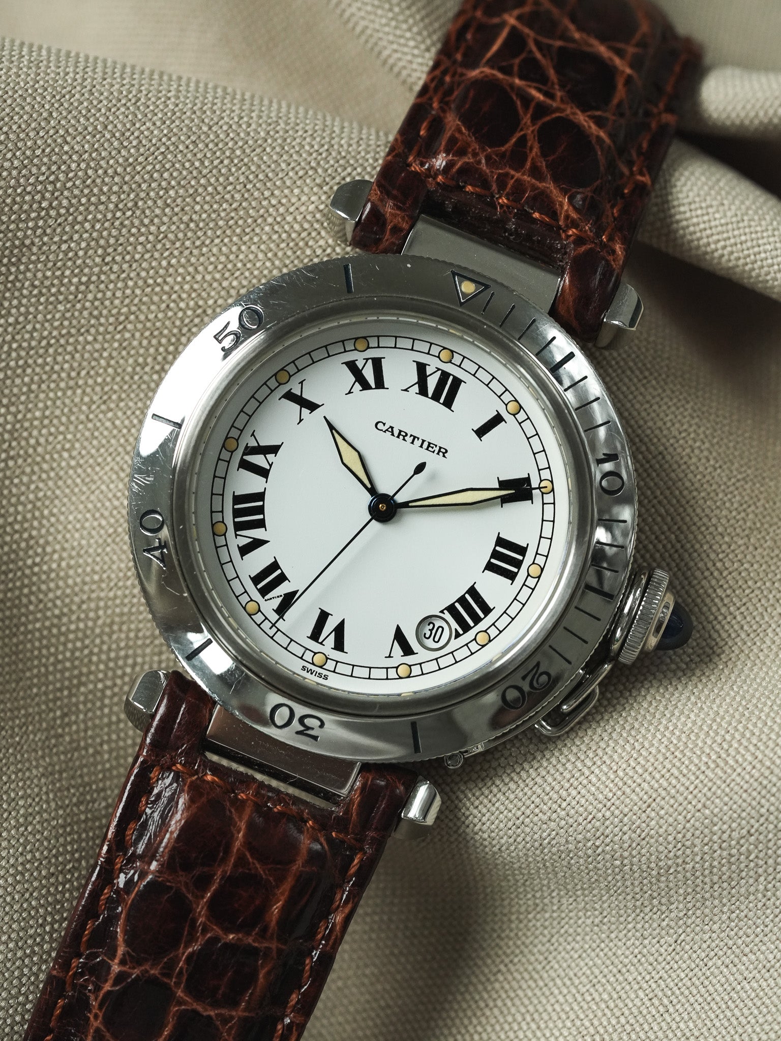 Cartier - Pasha R4020 38mm Cabochon bleu - 2000s