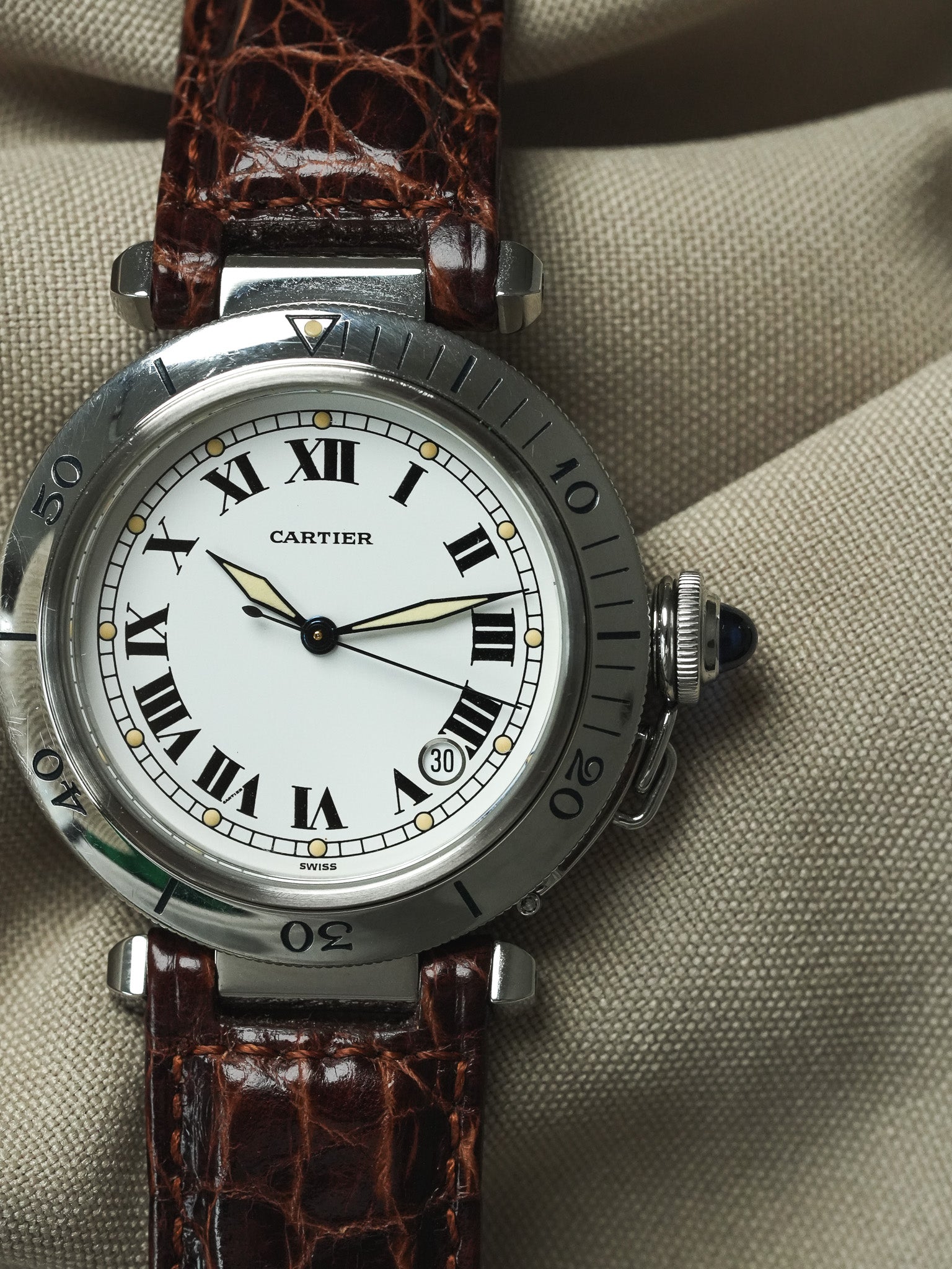 Cartier - Pasha R4020 38mm Cabochon bleu - 2000s