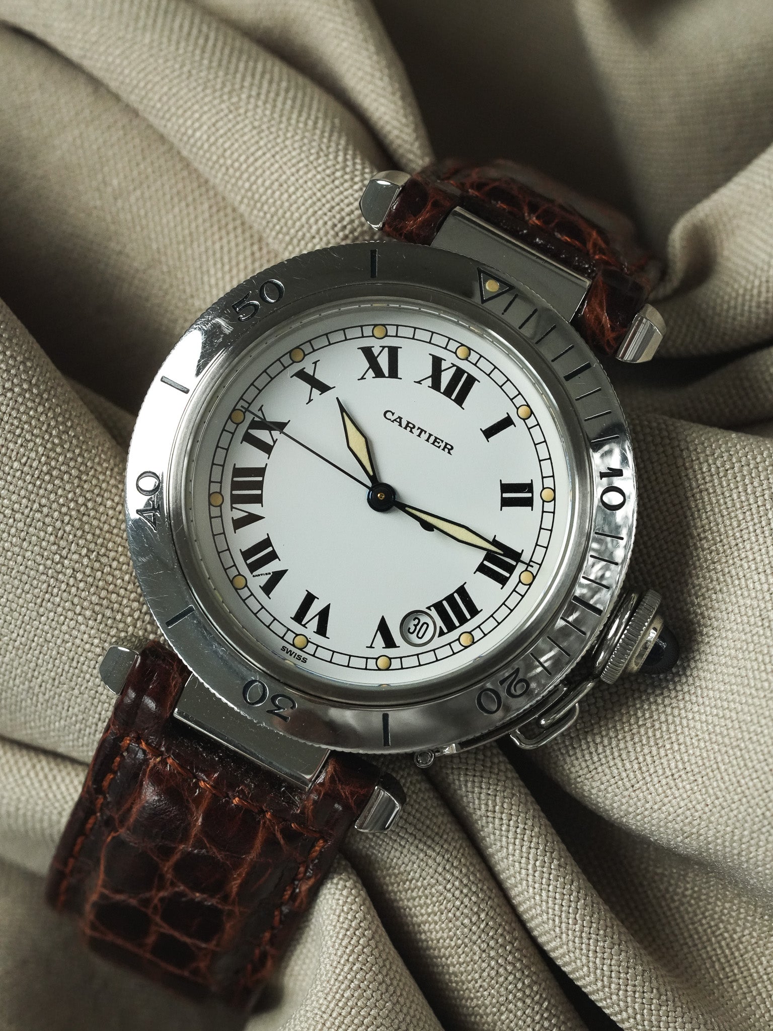 Cartier - Pasha R4020 38mm Cabochon bleu - 2000s