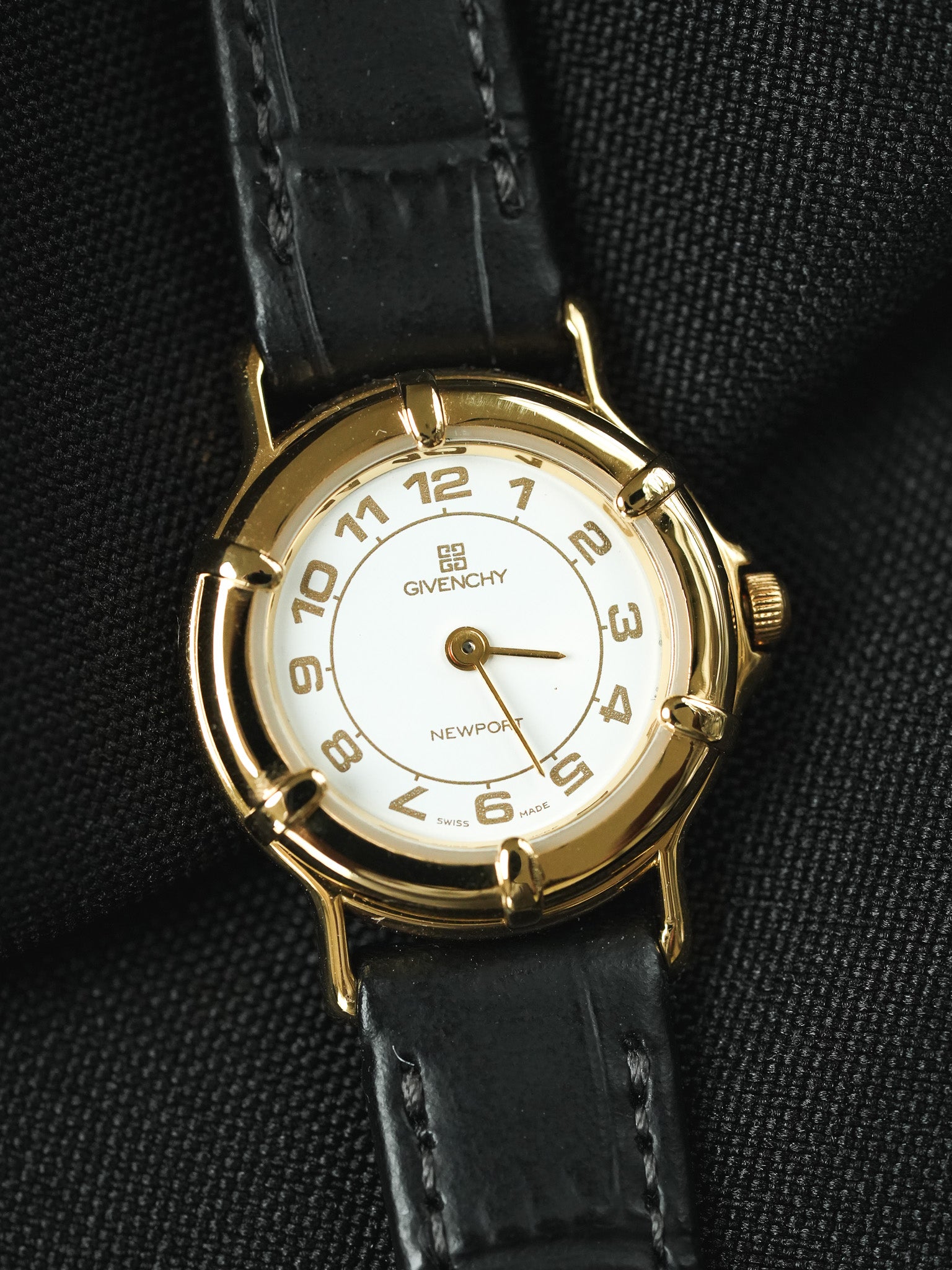 Givenchy - Mini Runde vergoldet weißes Zifferblatt - 1990s