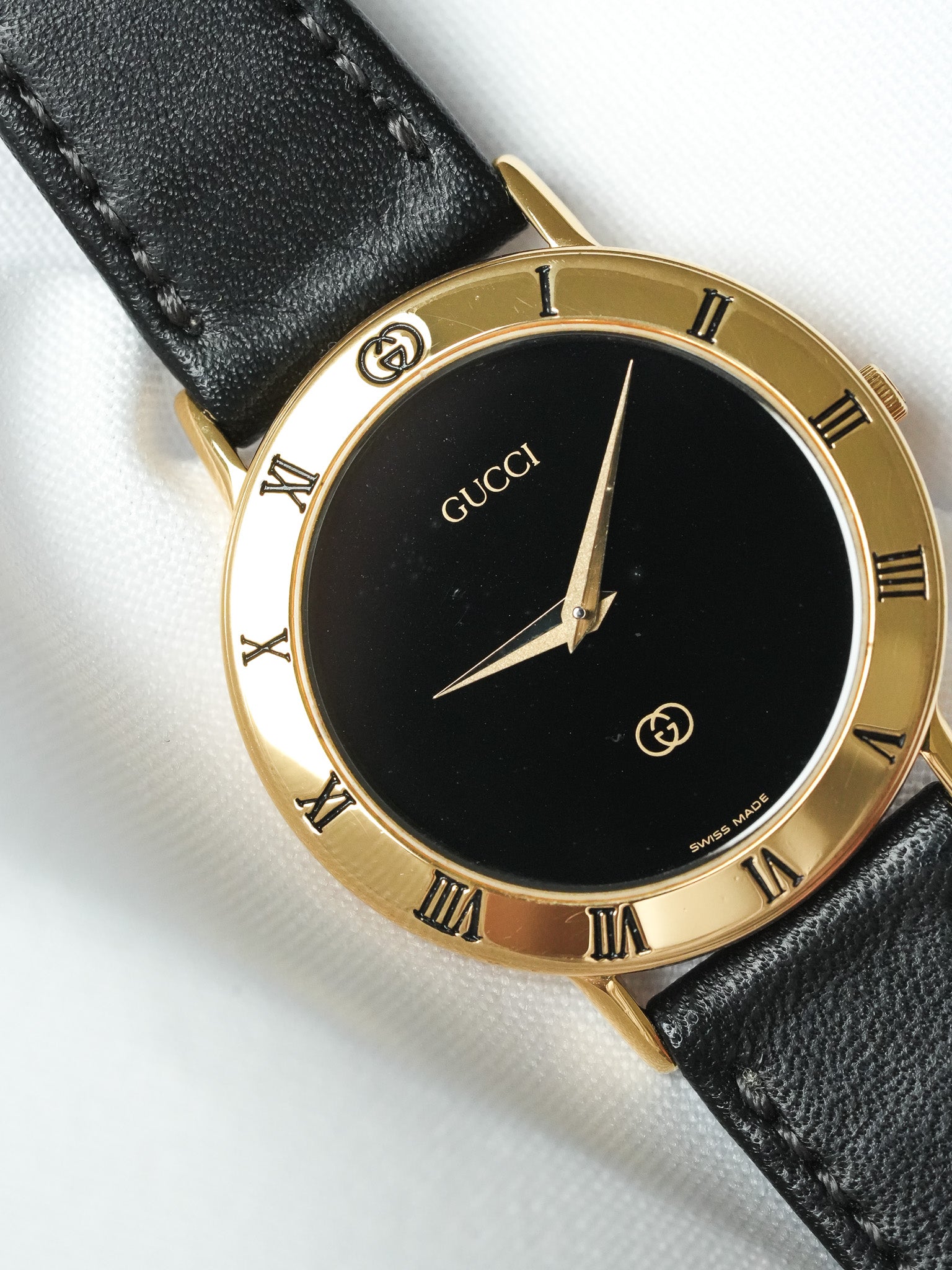 Gucci - Redondo O Índice Romano Esfera negra (0005145) - 1990s