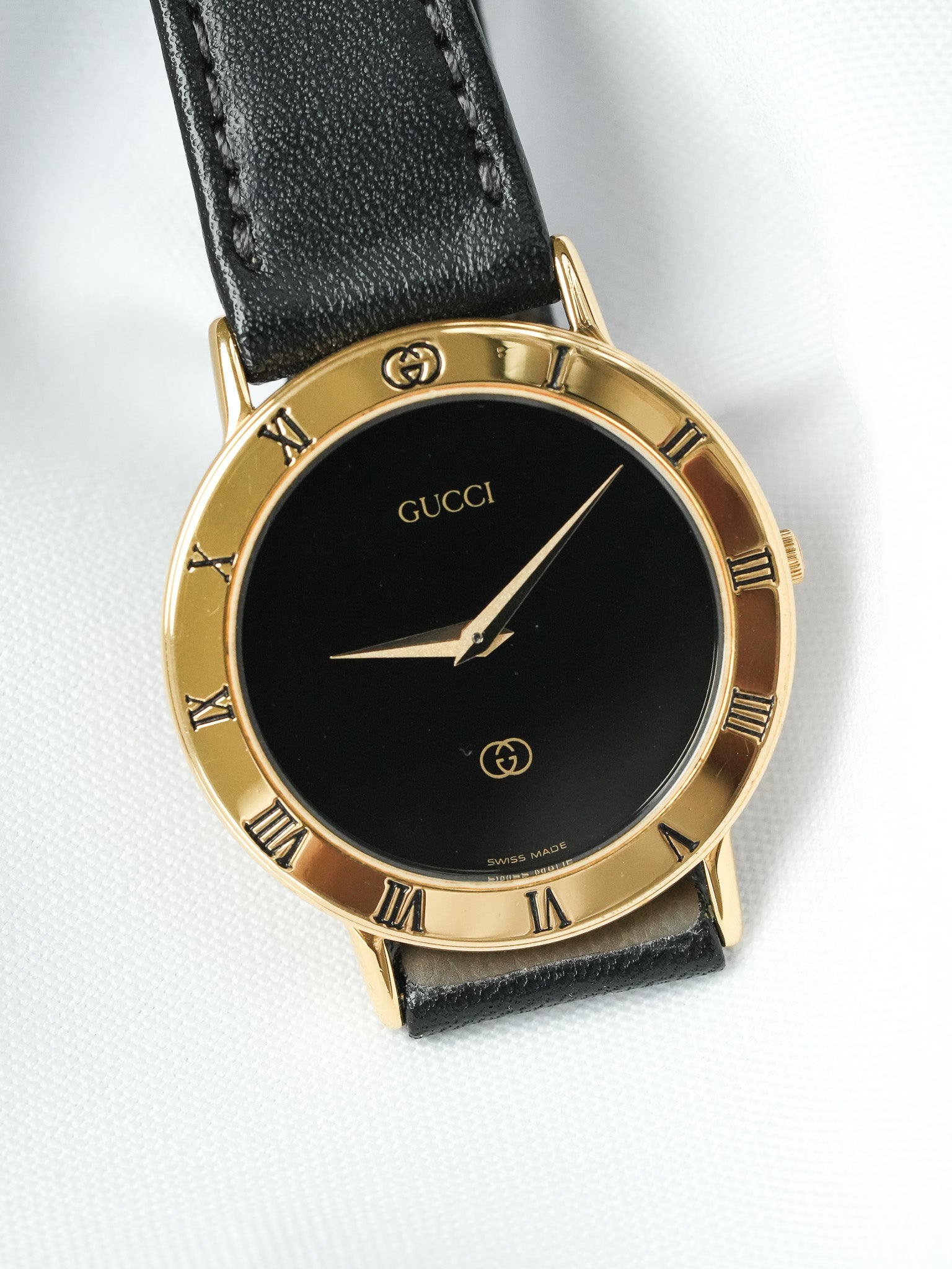 Gucci - Redondo O Índice Romano Esfera negra (0005145) - 1990s