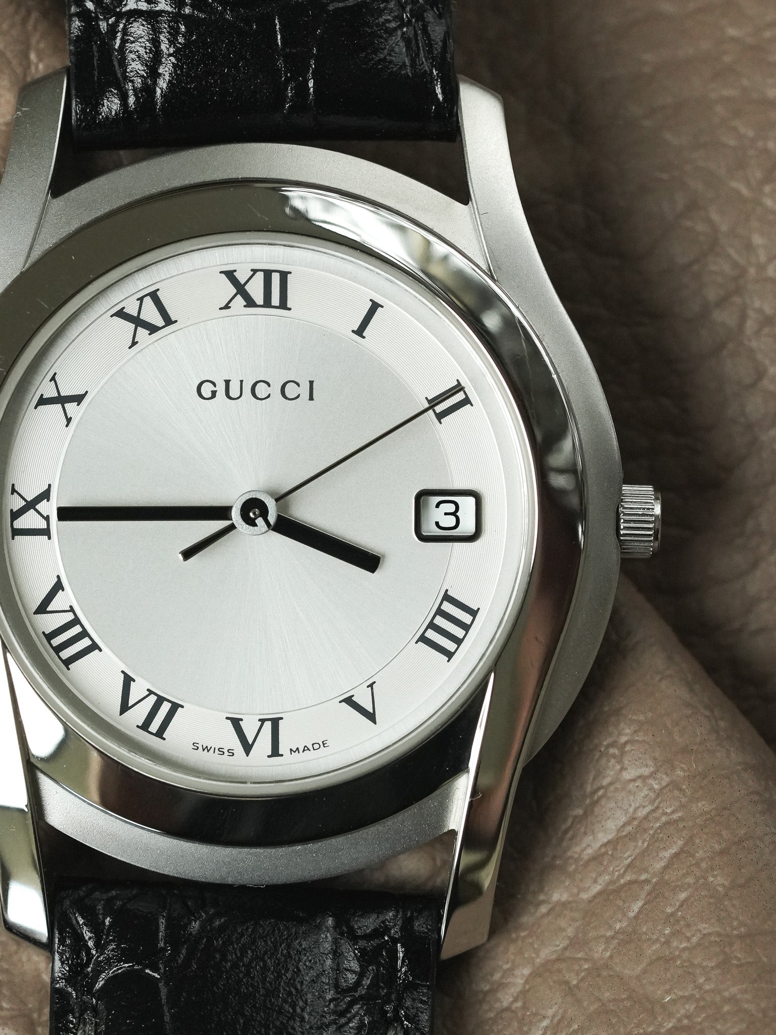 Gucci - Ronde Acier Poli & Brossé 35mm - 2000s