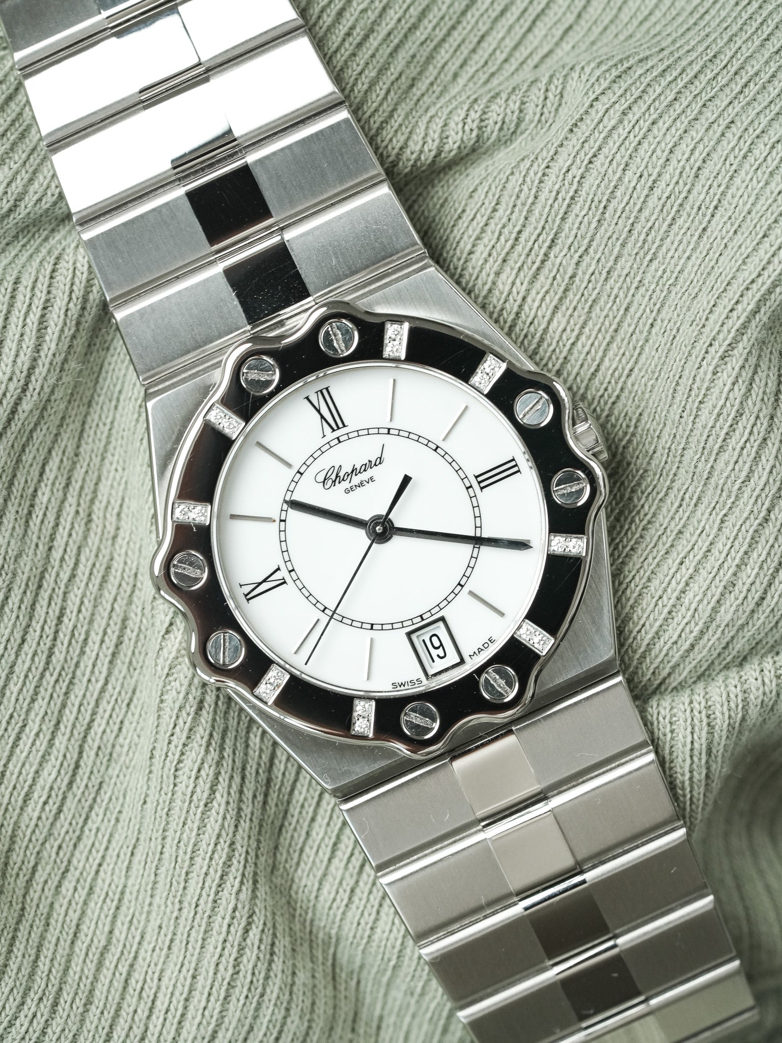 Chopard - St Moritz 8023 LUC Stahl Diamanten 32mm - 1990s