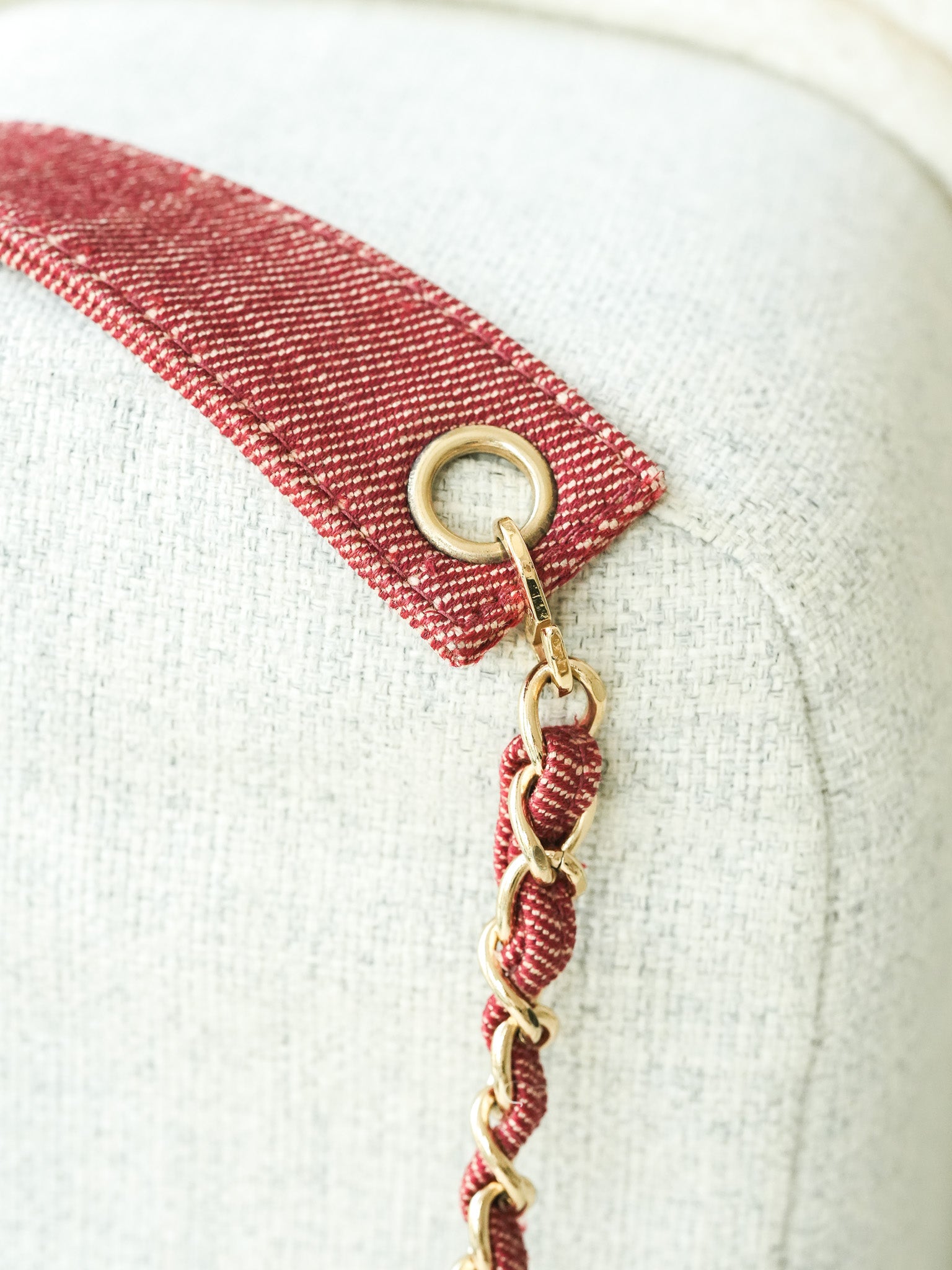 Borsa a Mano Chanel Vintage - Chocolate Bar Denim Rosso Donna (2002-2003)