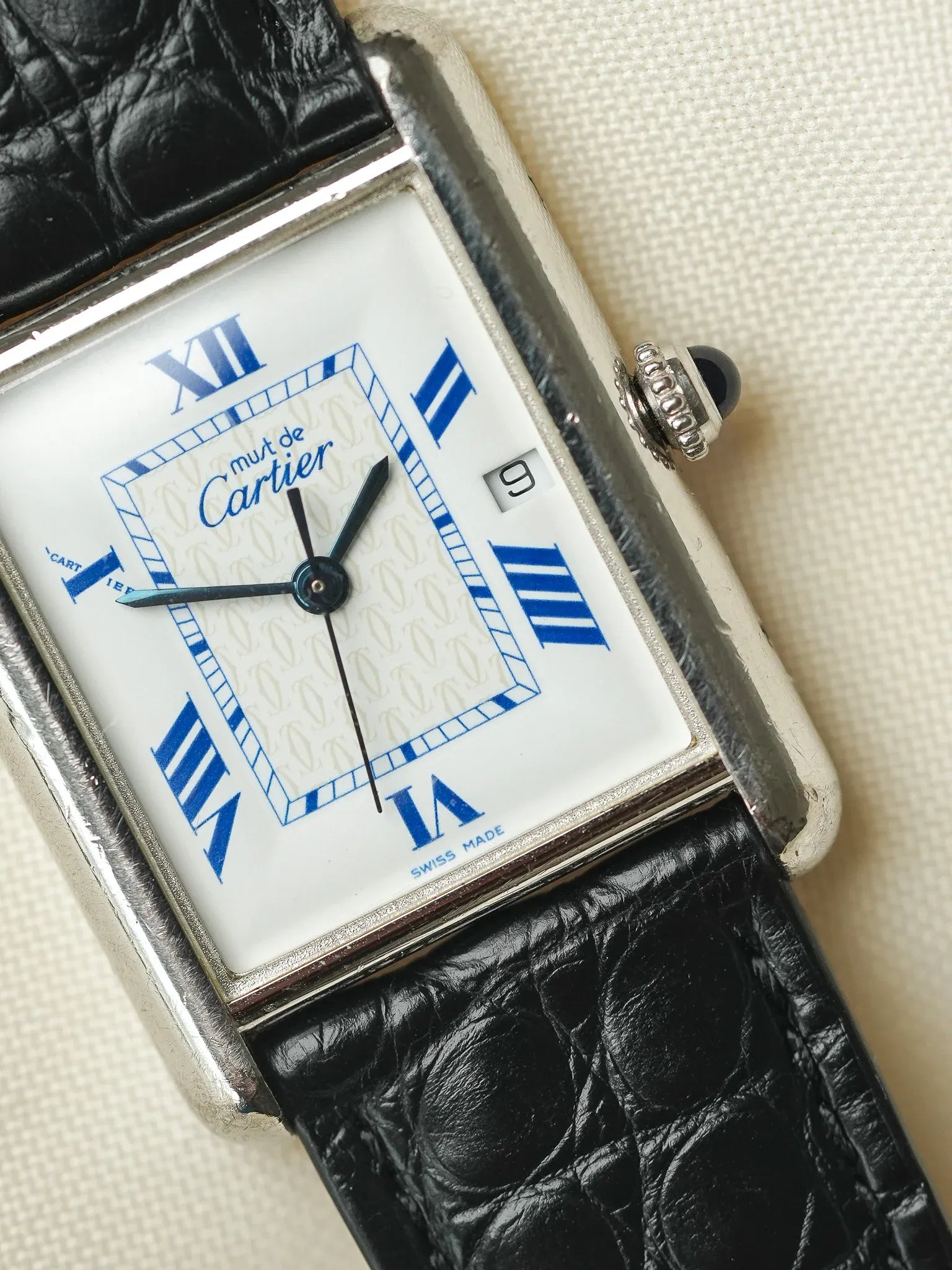 Cartier - Tank Must 2414 فضة صلبة مع مشبك قابل للطي - 1990s