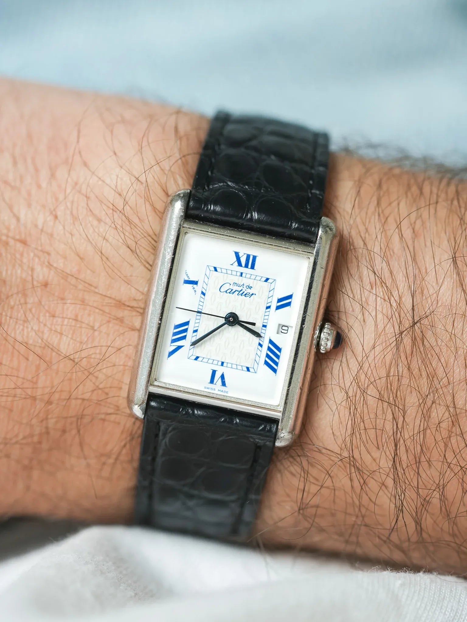 Cartier - Tank Must 2414 فضة صلبة مع مشبك قابل للطي - 1990s