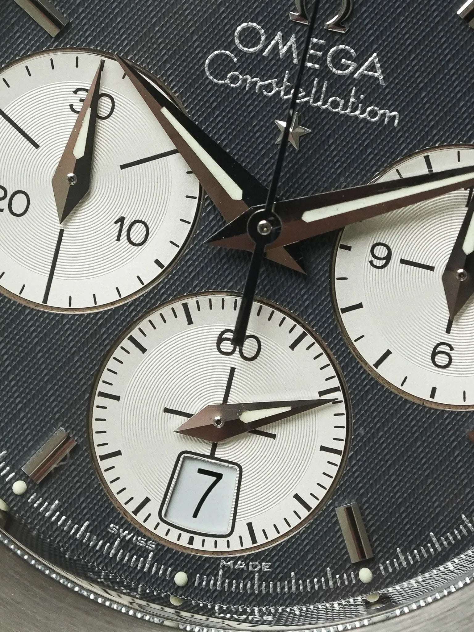 Omega - Constellation 双鹰 1542.40 钢 蜂窝灰色表盘 - 1990s