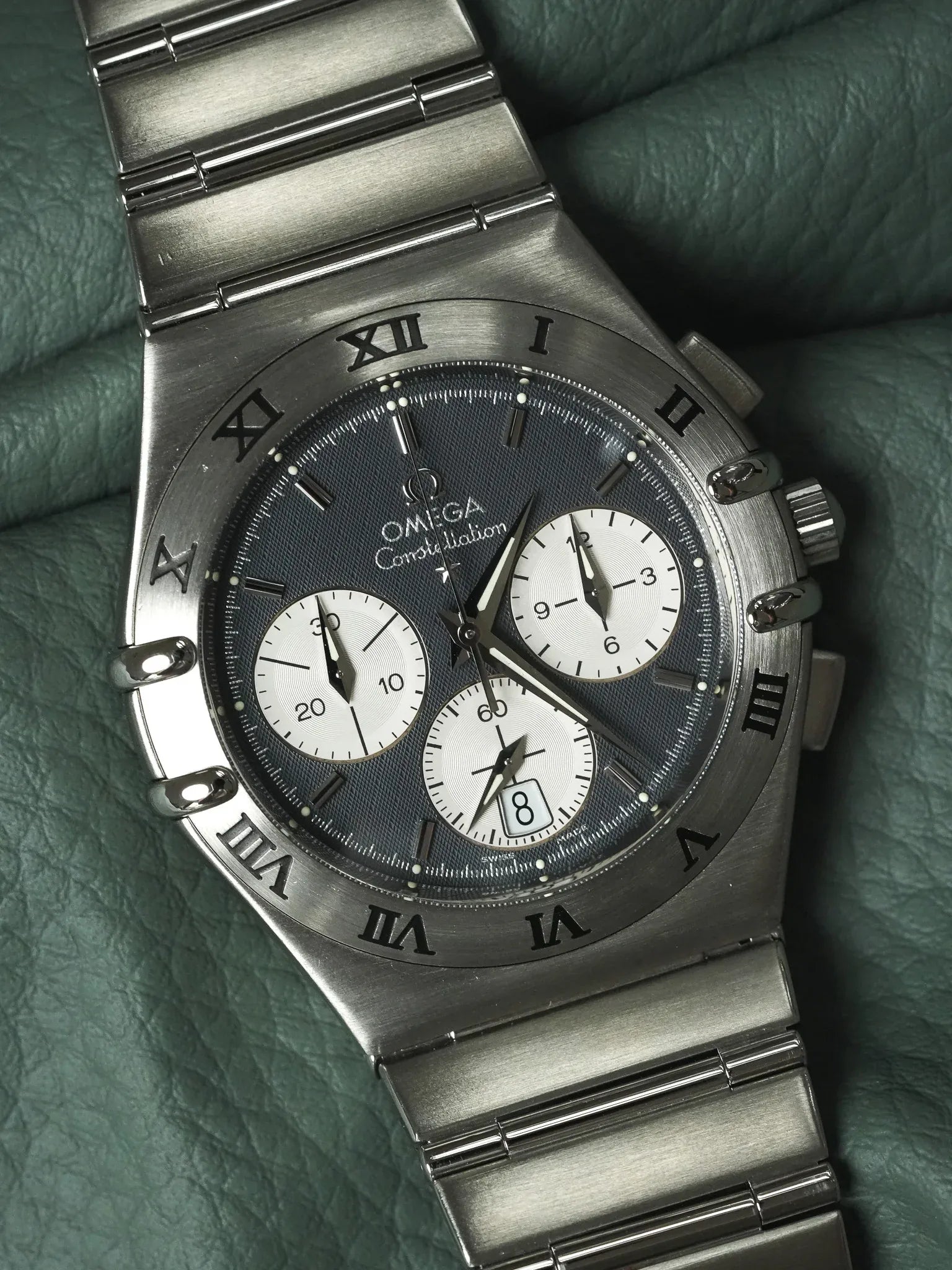 Omega - Constellation 双鹰 1542.40 钢 蜂窝灰色表盘 - 1990s