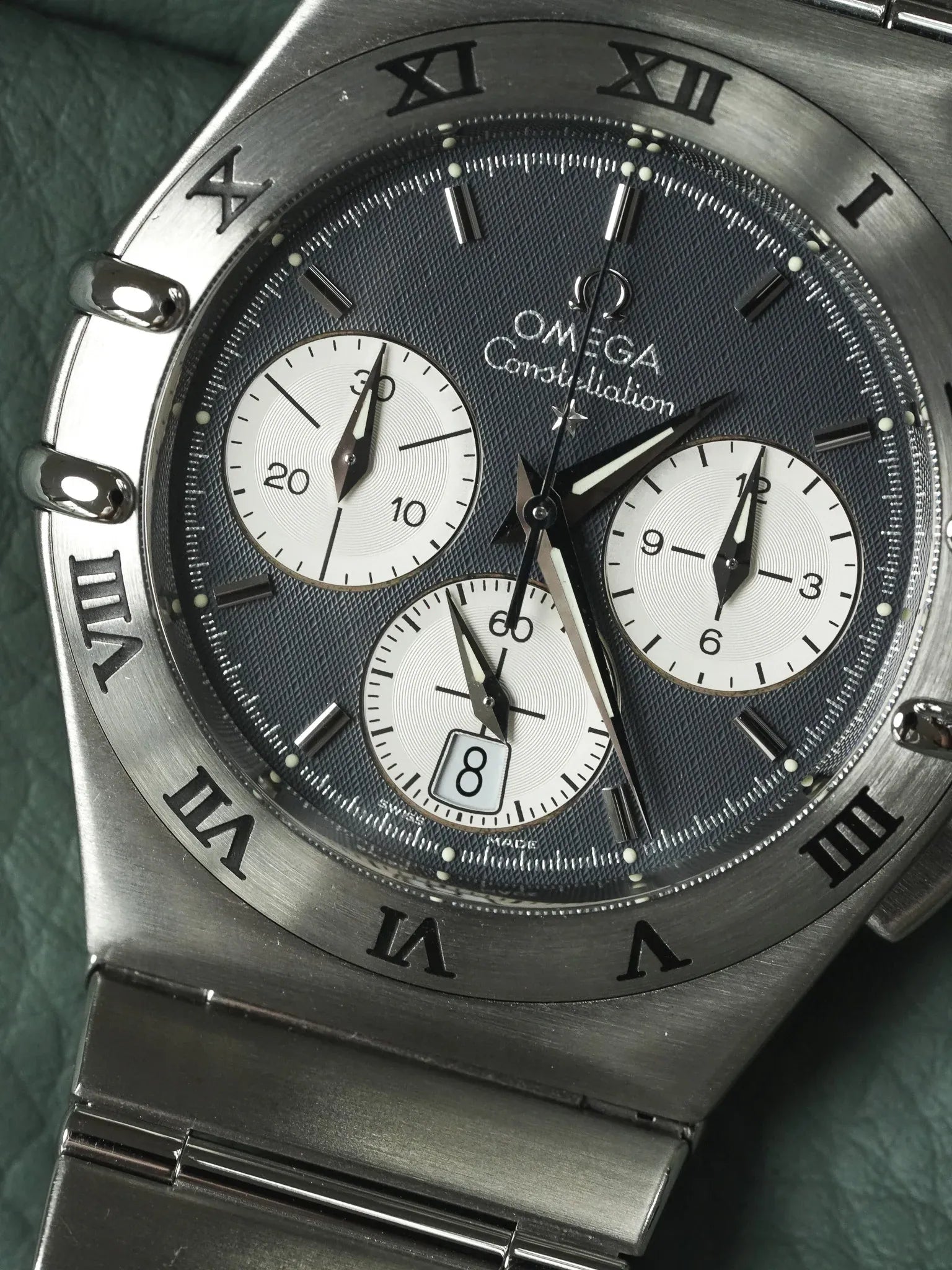 Omega - Constellation 双鹰 1542.40 钢 蜂窝灰色表盘 - 1990s