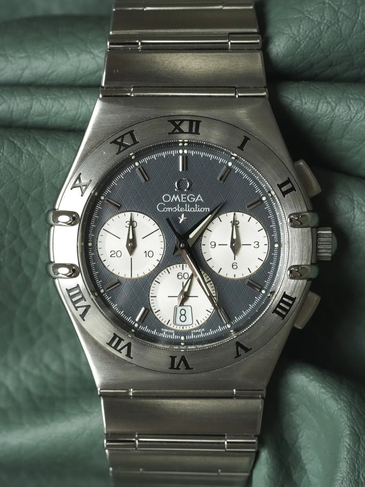 Omega - Constellation 双鹰 1542.40 钢 蜂窝灰色表盘 - 1990s
