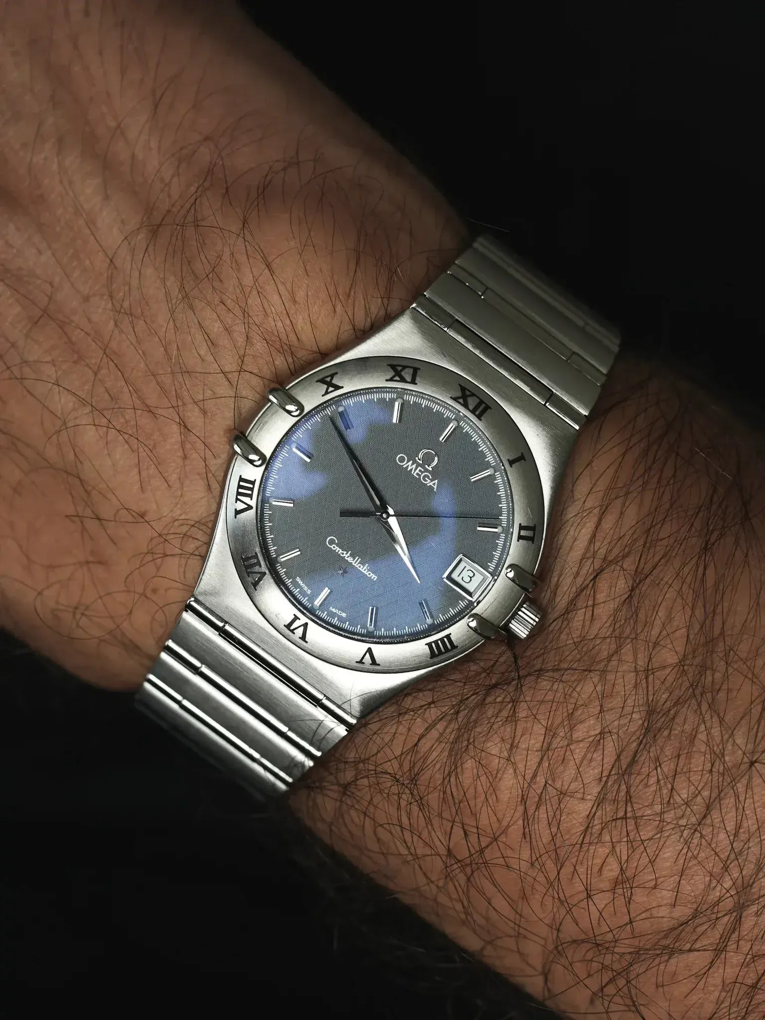 Omega - Constellation Manhattan 1512.40 Acier Cadran Gris Nid d'abeille - 1998 - Atelier Victor