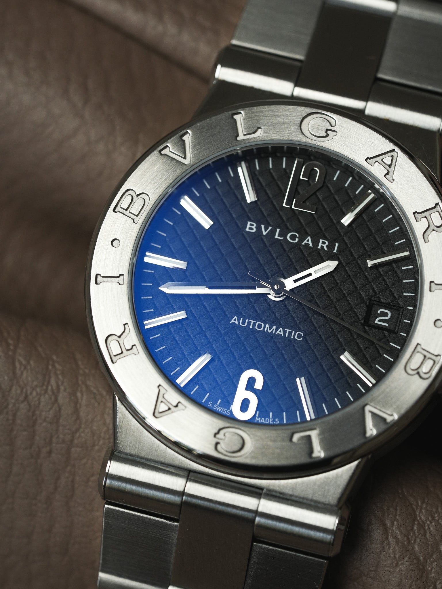 Bvlgari - Diagono DG35S Steel Automatic Black Dial Clous de Paris - 2010s