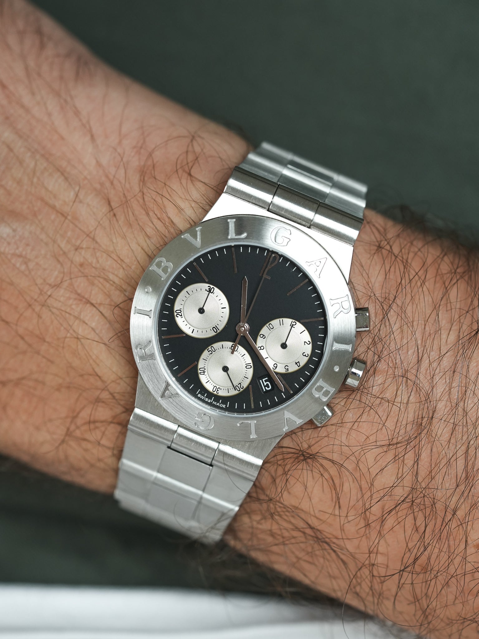 Bvlgari - Diagono Хронограф Сталь Черный Циферблат - бумага - 2000-е