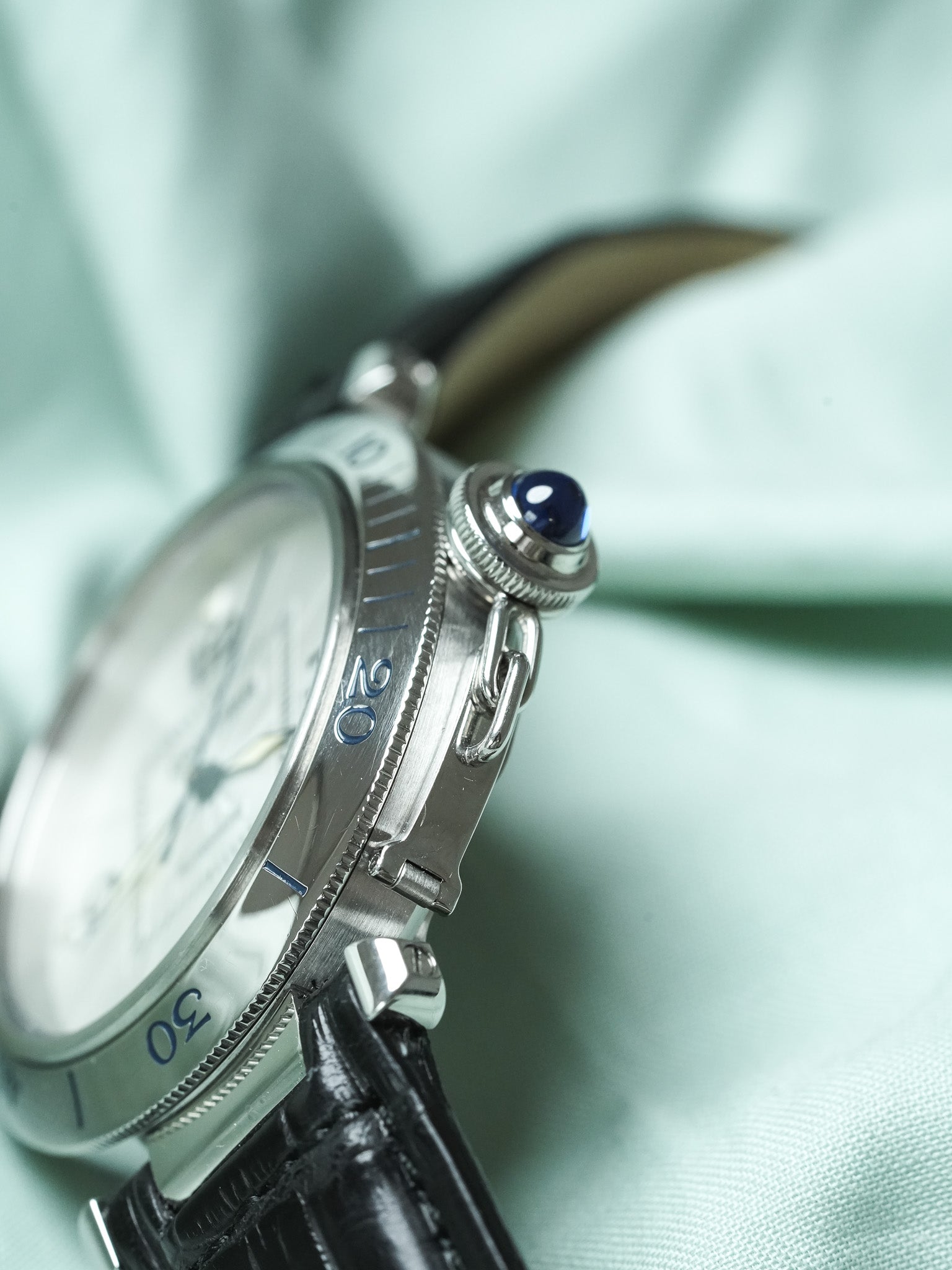 Cartier - Pasha 2378 Guilloché 38mm Steel Case Back Crystal - 1990s