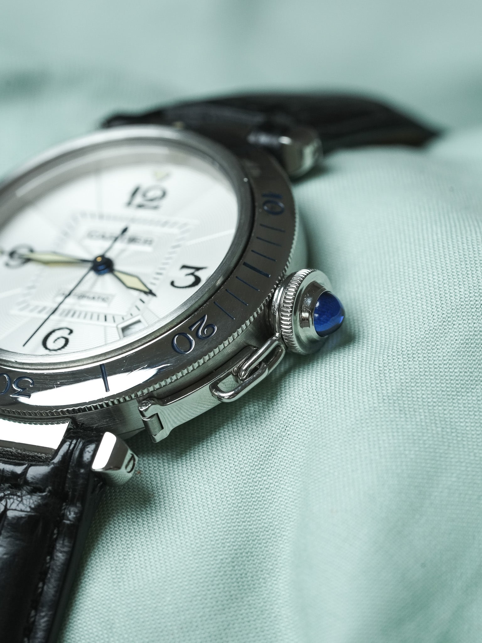 Cartier - Pasha 2378 Guilloché 38mm Steel Case Back Crystal - 1990s