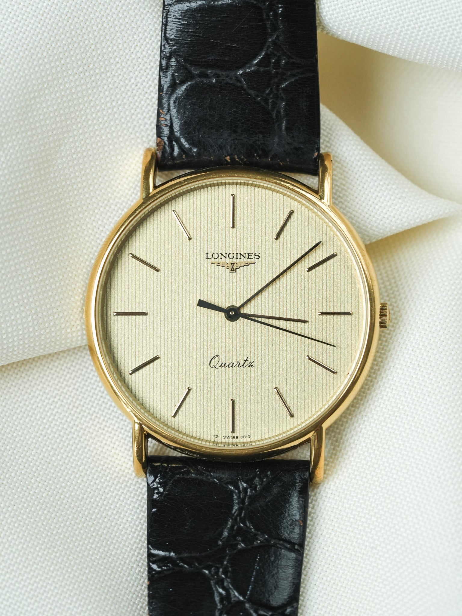 Longines - Gold Tapisserie Zifferblatt Champagner Quarz - 1980s