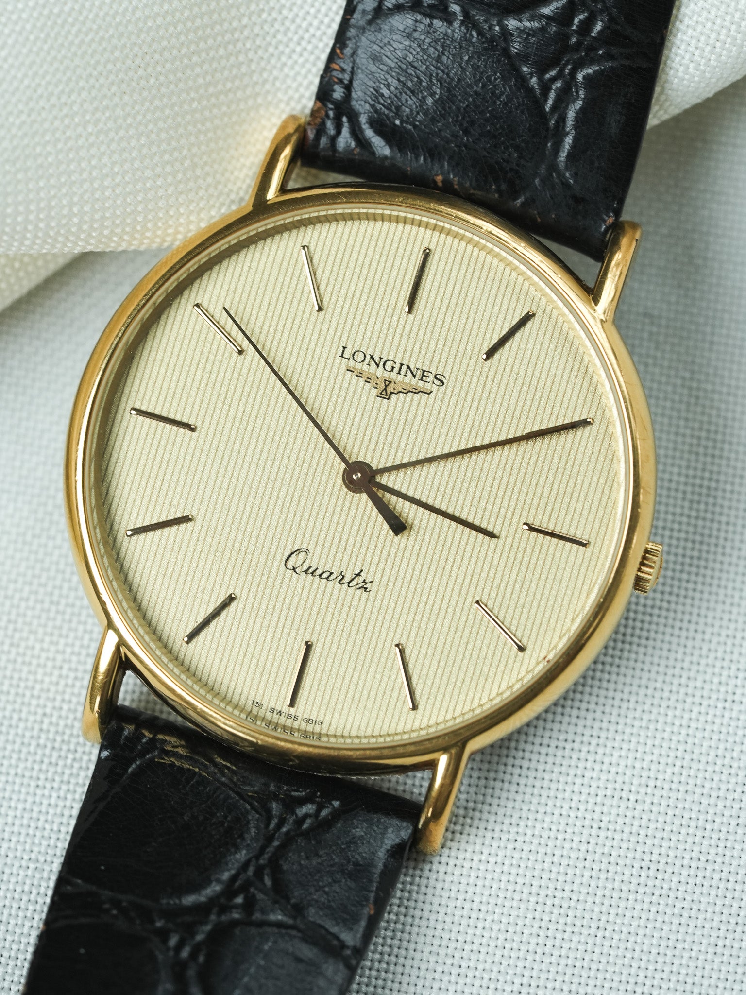 Longines - Gold Tapisserie Zifferblatt Champagner Quarz - 1980s