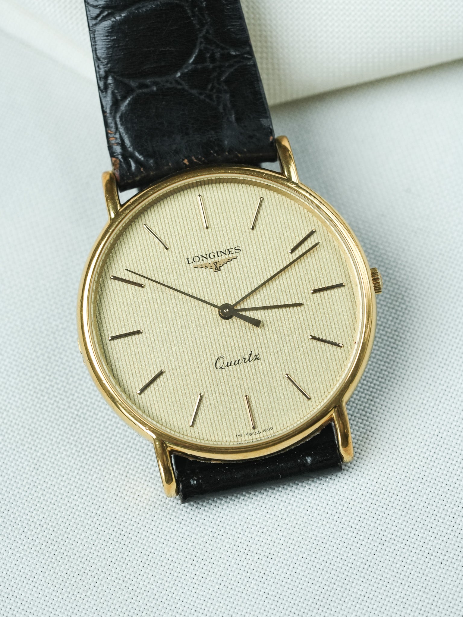 Longines - Gold Tapisserie Zifferblatt Champagner Quarz - 1980s