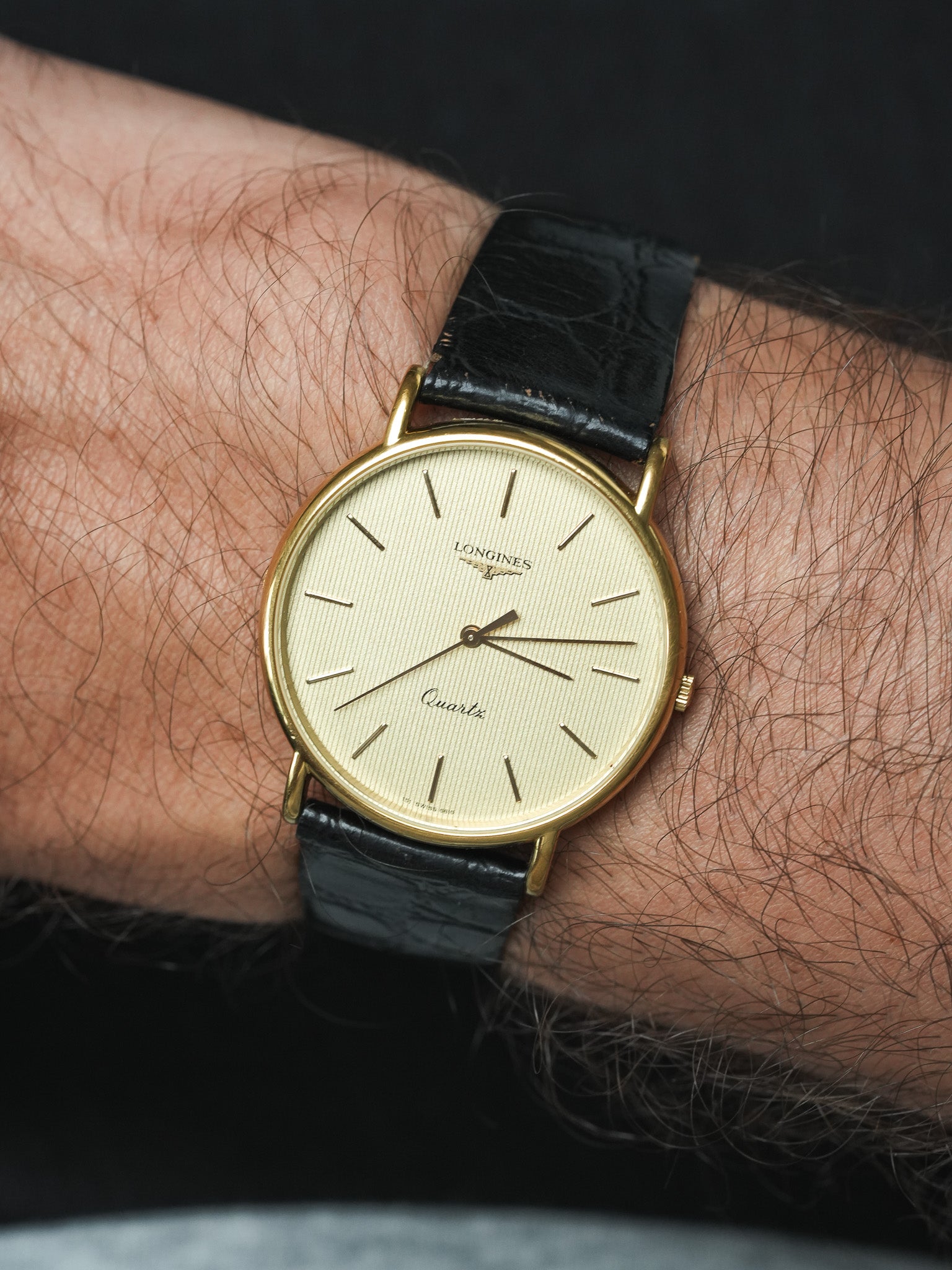 Longines - Gold Tapisserie Zifferblatt Champagner Quarz - 1980s