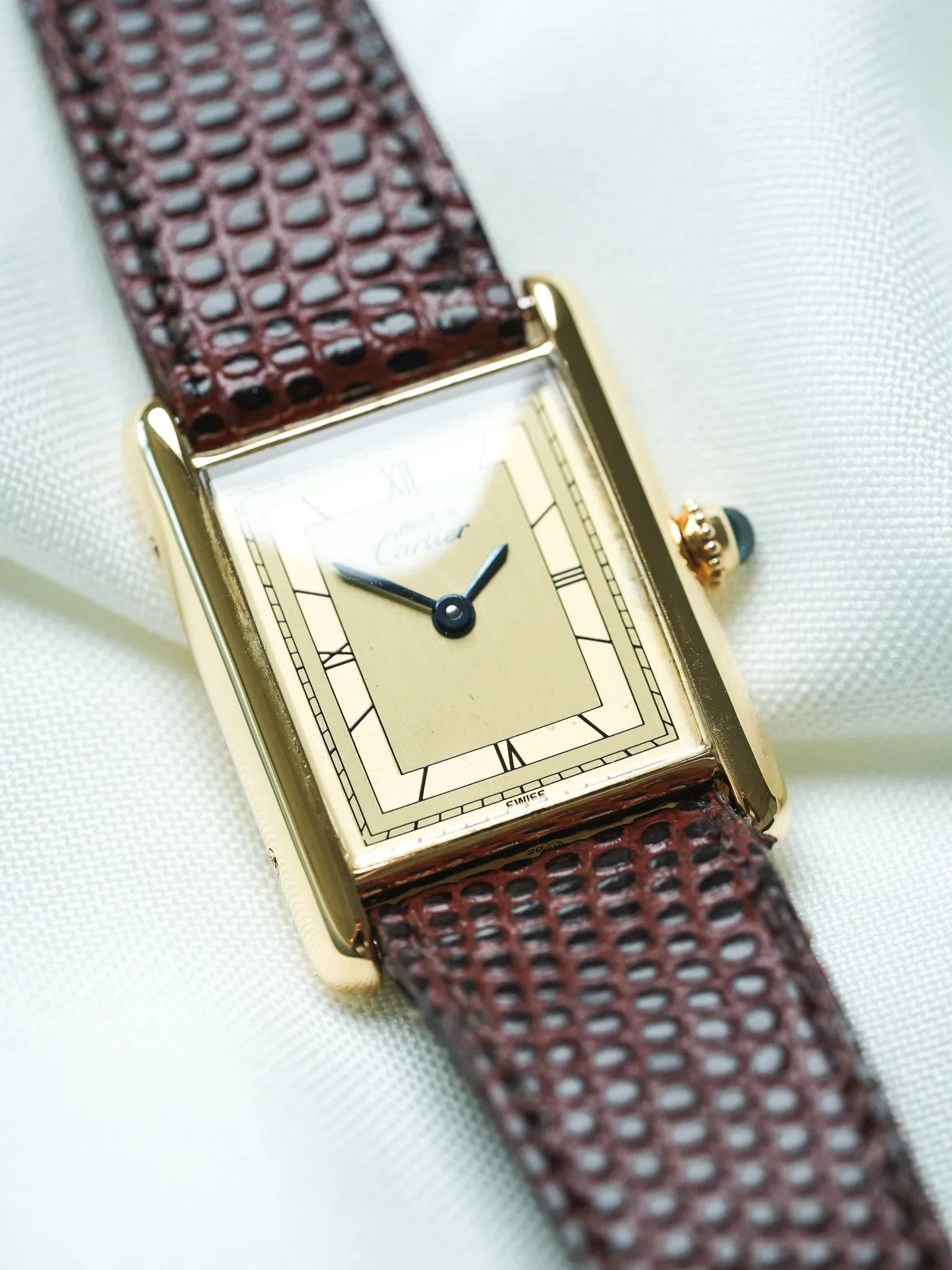 Cartier - Must 的 Cartier Tank 参考 590005 23x30 红金 石英 表盘 罗马 - 1980s