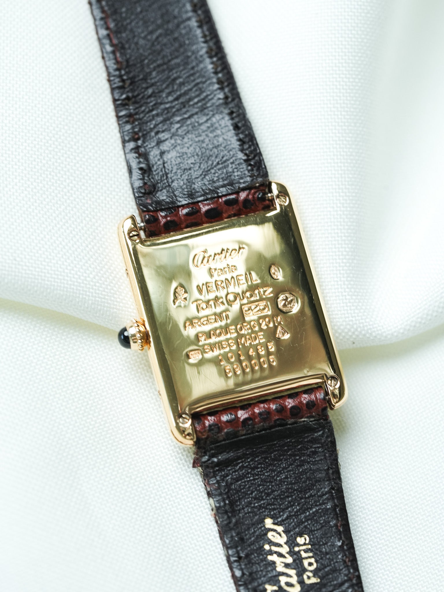 Cartier - Must de Cartier Tank Ref 590005 23x30 Vermeil Quartz Cadran Or Romain - 1980s