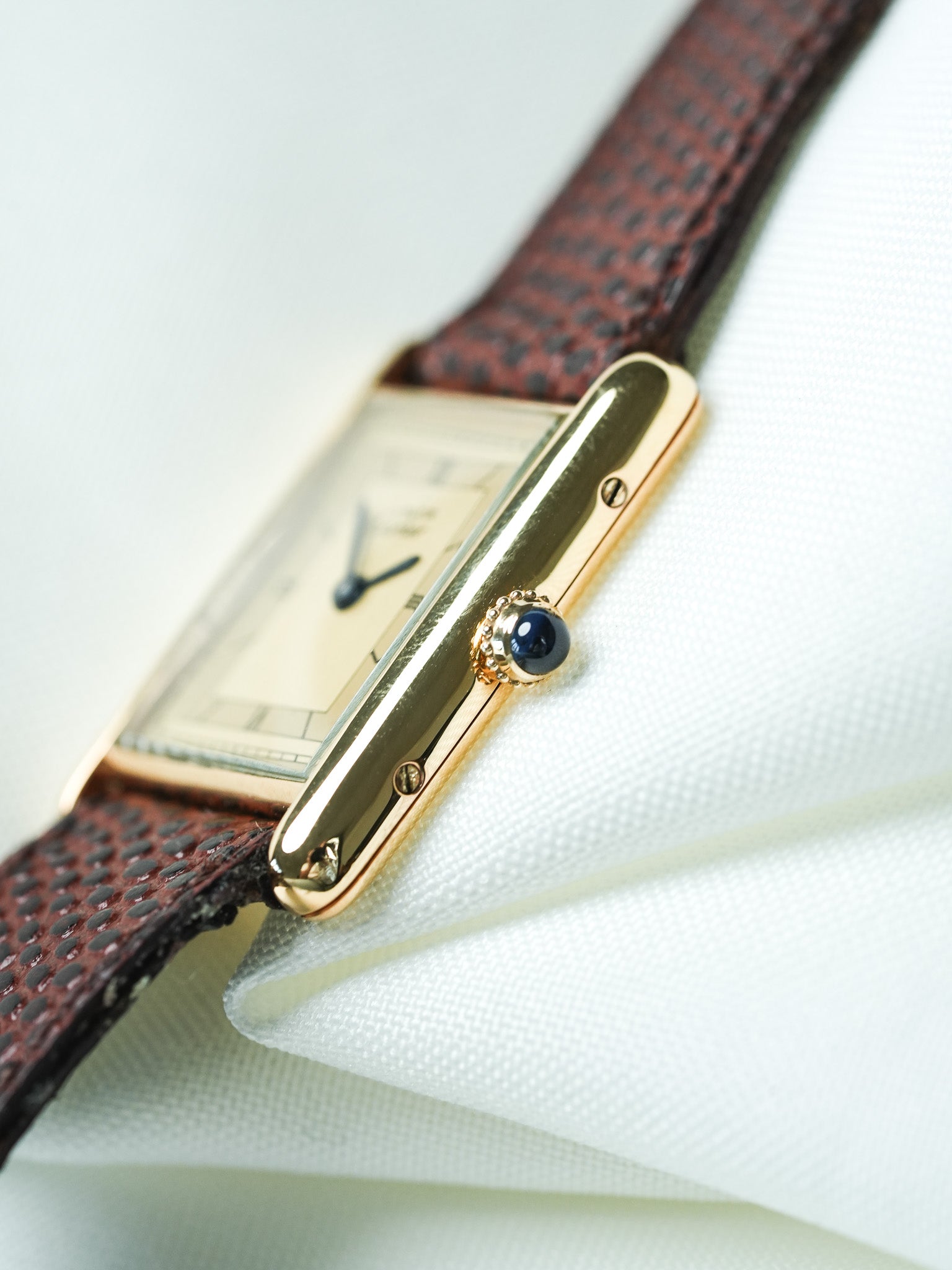 Cartier - Must de Cartier Tank Ref 590005 23x30 Vermeil Quartz Cadran Or Romain - 1980s