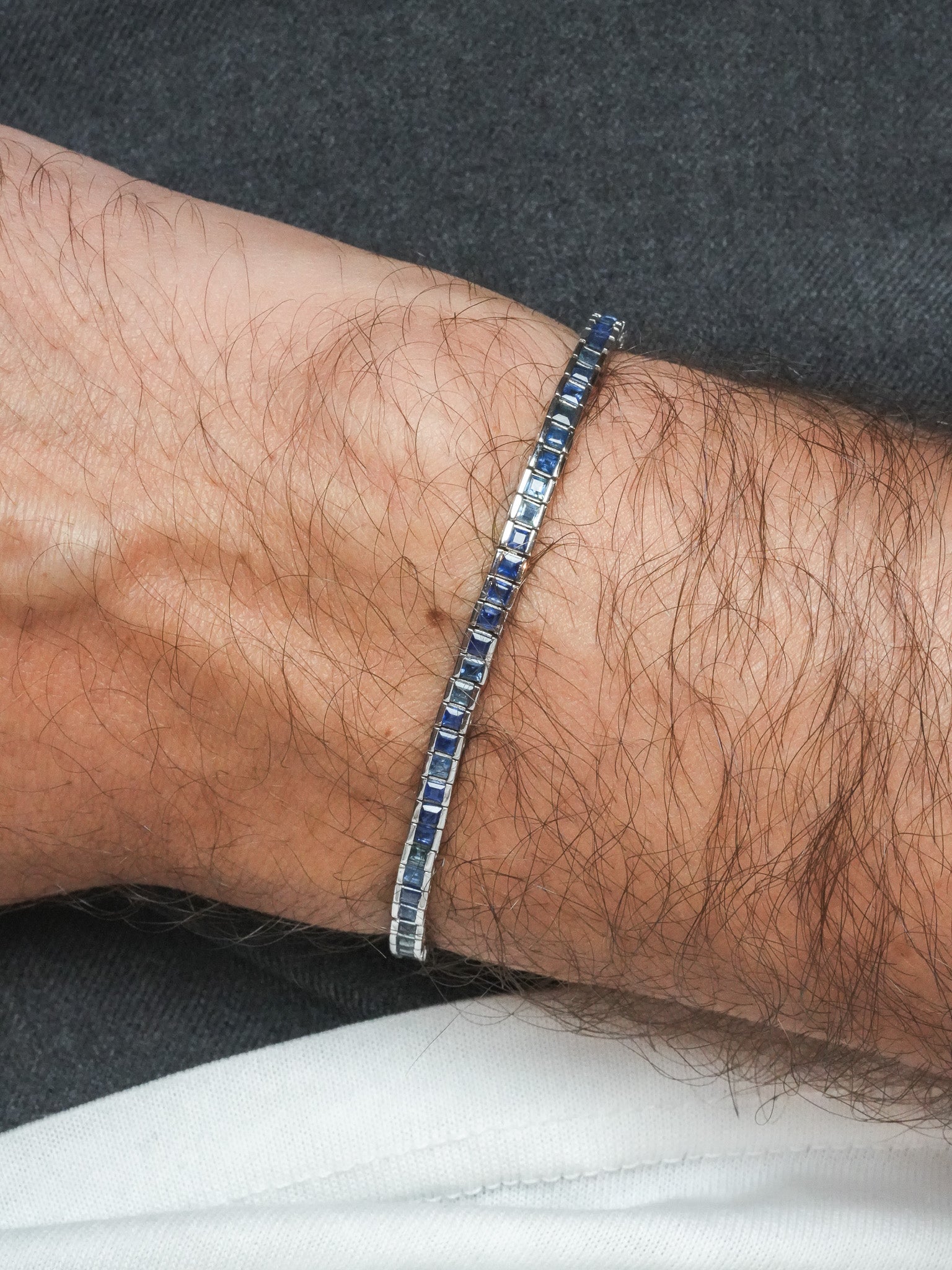 Bracciale Tennis in Zaffiri naturali & Argento 925 - Modello Medio Aymon