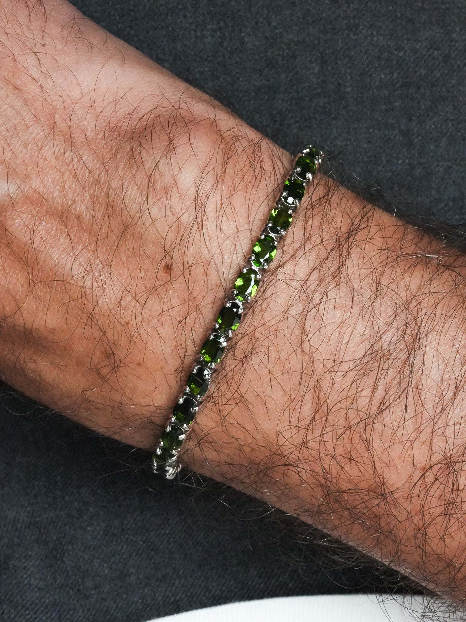 Bracciale Tennis in Peridoto naturale & Argento 925 - Modello Medio Isarn