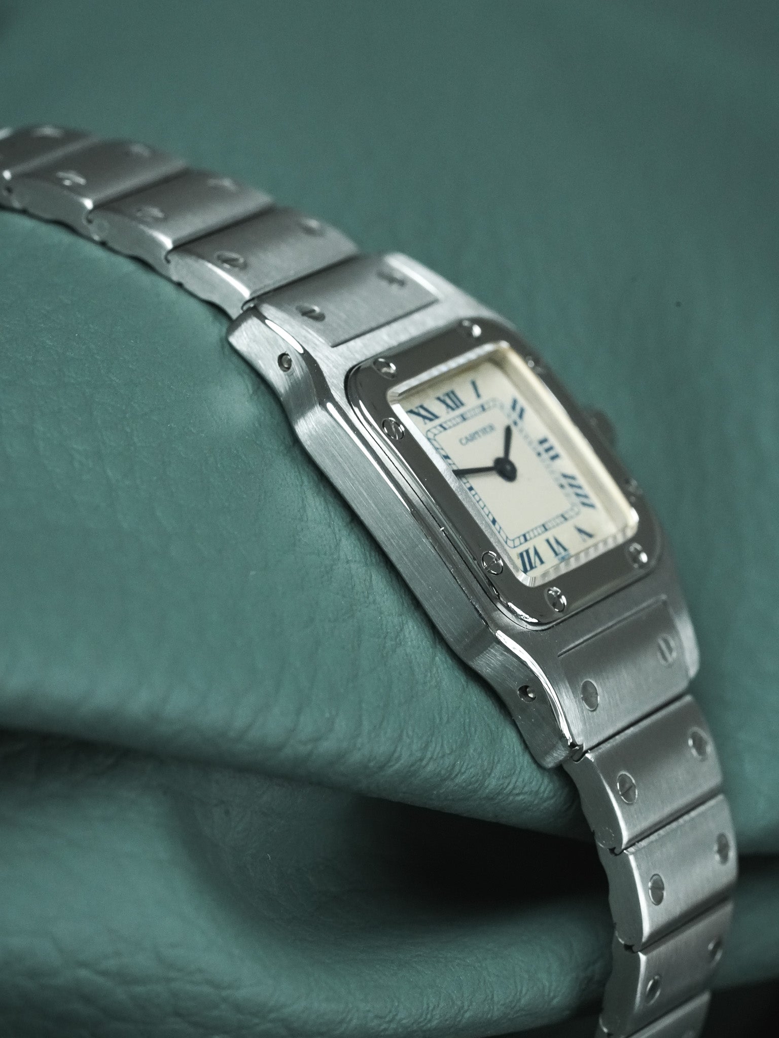 Cartier - Santos 9057 Stahl römische Ziffern blau 24mm - 1991