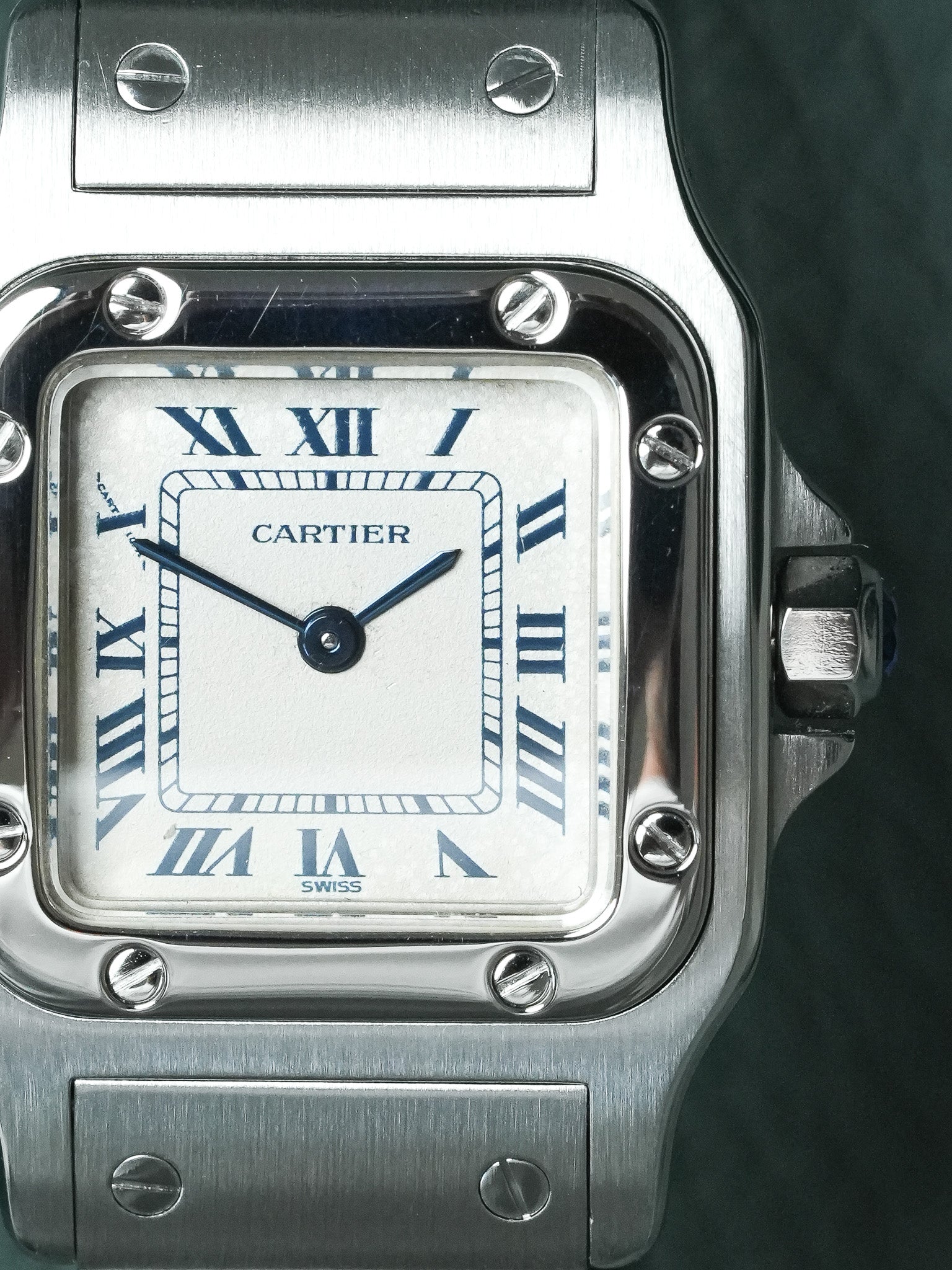 Cartier - Santos 9057 Stahl römische Ziffern blau 24mm - 1991