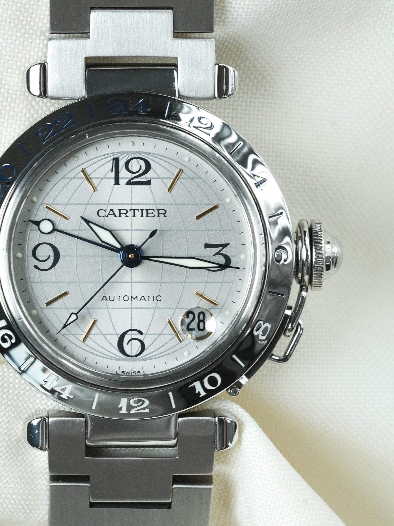 Cartier - Pasha GMT 35mm Cadran Argent Top condition - 2000s