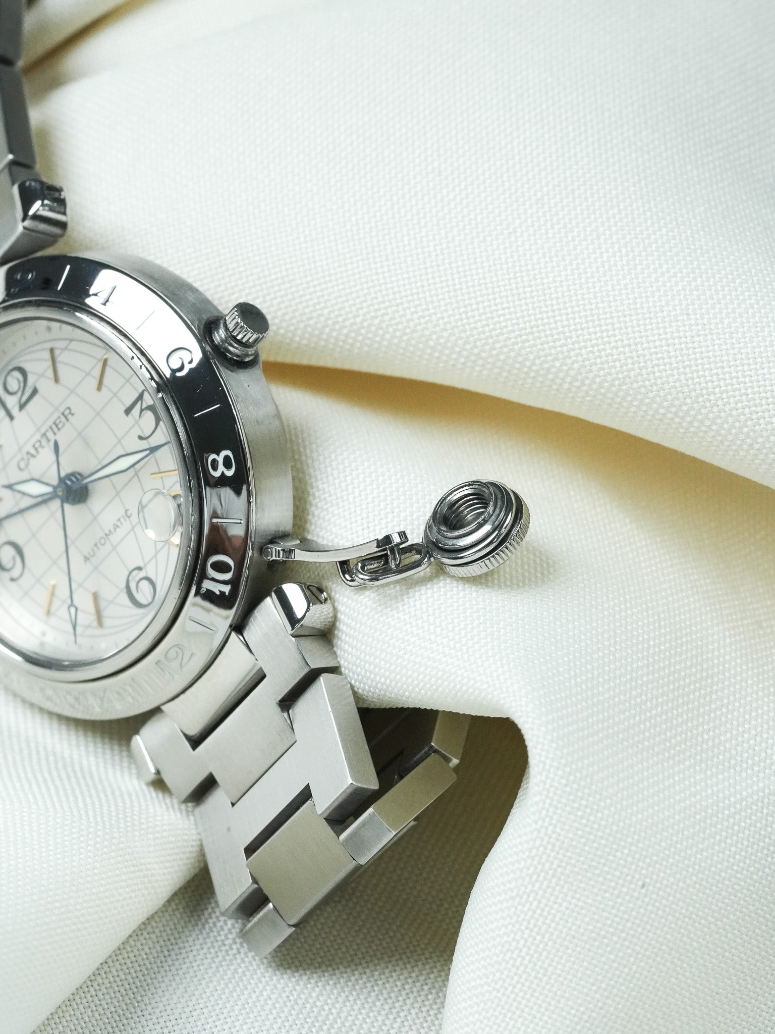 Cartier - Pasha GMT 35mm Cadran Argent Top condition - 2000s