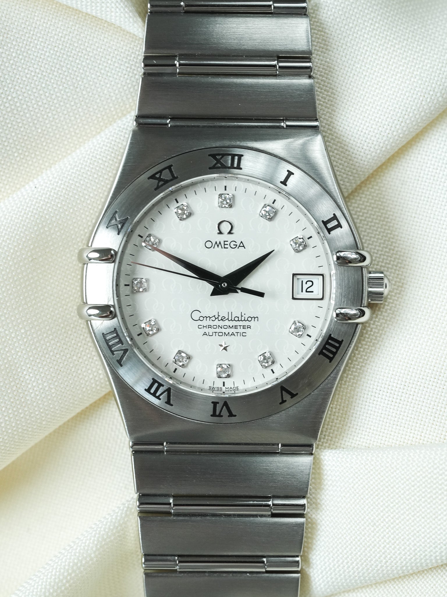 Omega - Constellation Manhattan "50th Anniversary" 1504.35 Acier Cadran Diamants - 2000s