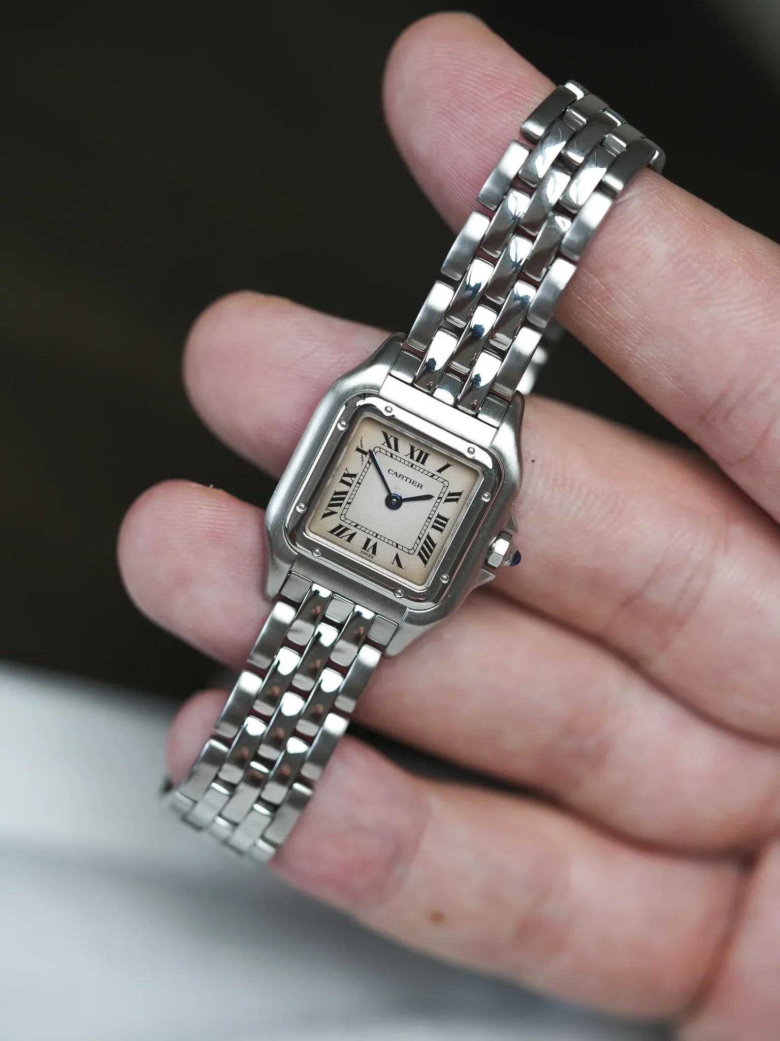 Cartier - Panthere 钢 24mm 玫瑰色表盘 参考 1320 - 1990s