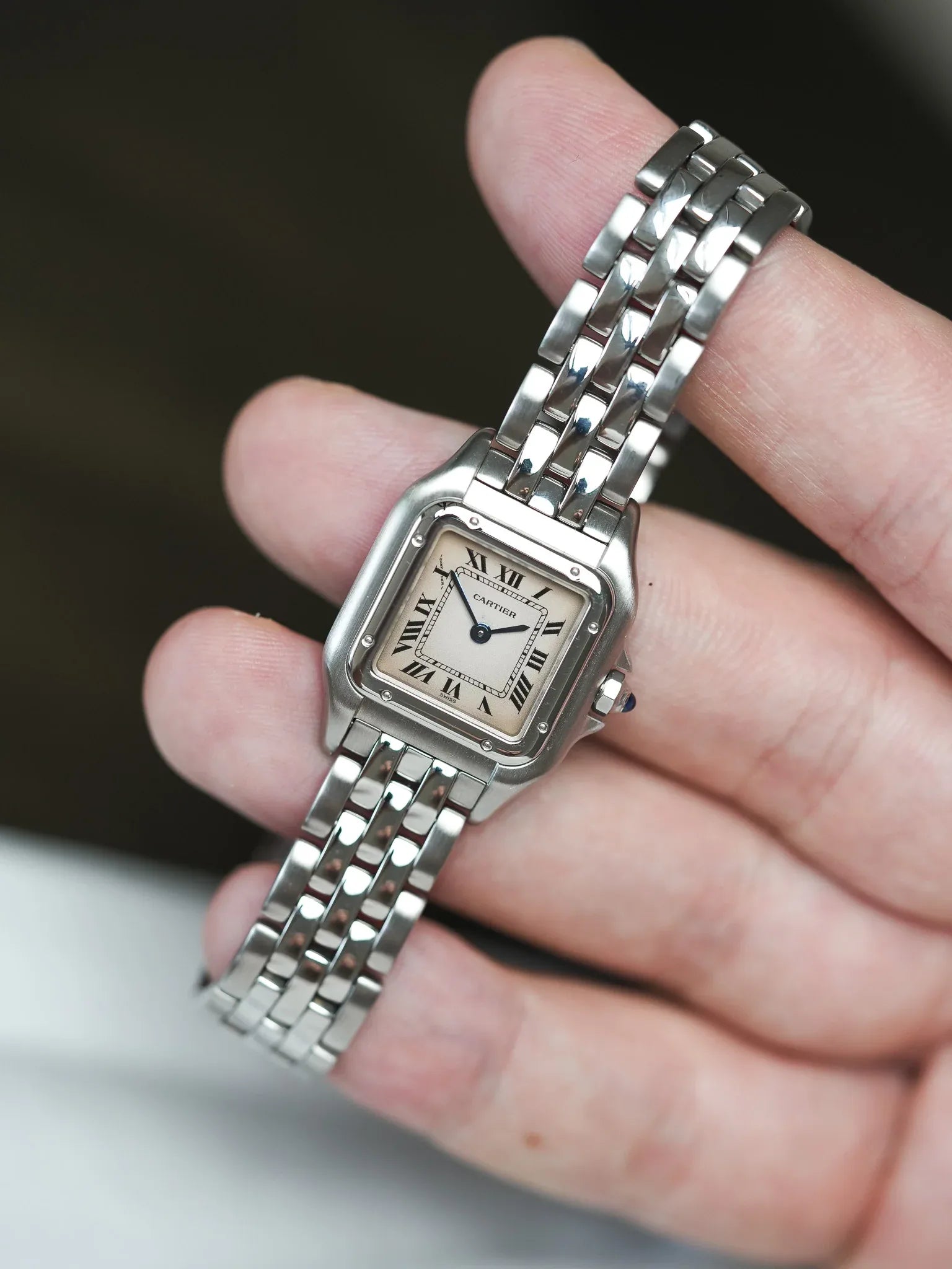 Cartier - Panthere 钢 24mm 玫瑰色表盘 参考 1320 - 1990s
