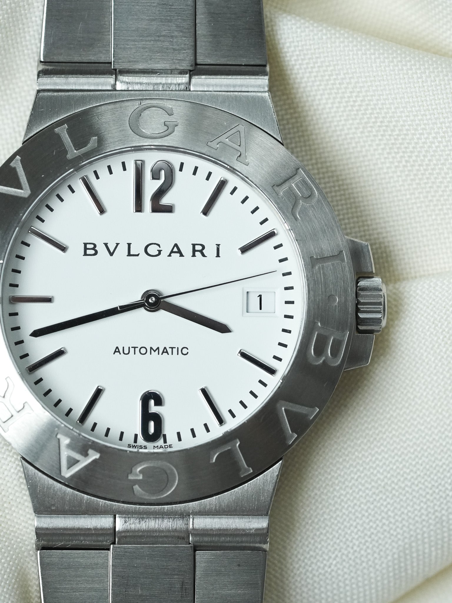 Bvlgari - Diagono Bracelet acier cadran blanc - 2005