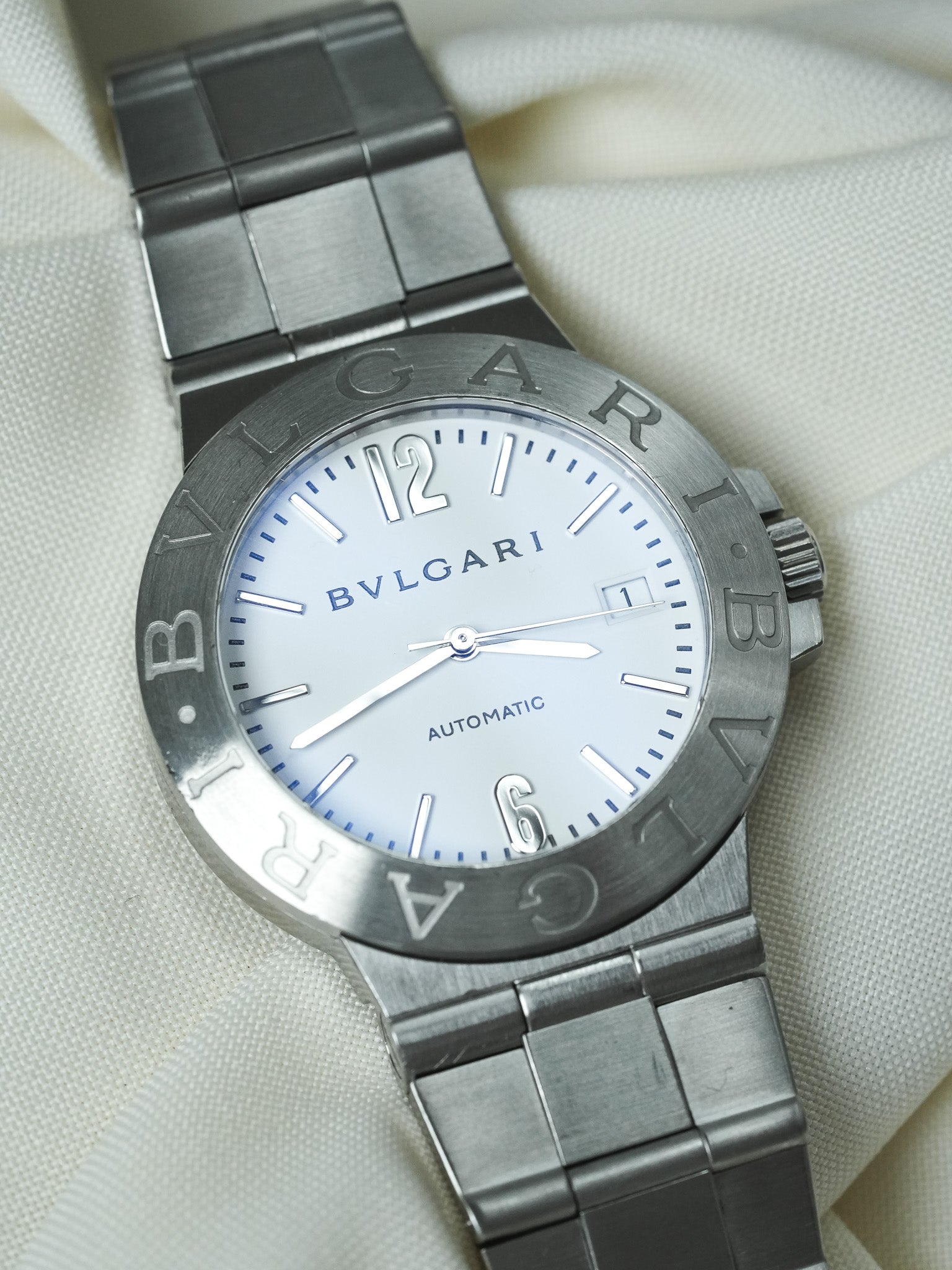 Bvlgari - Diagono Bracelet acier cadran blanc - 2005