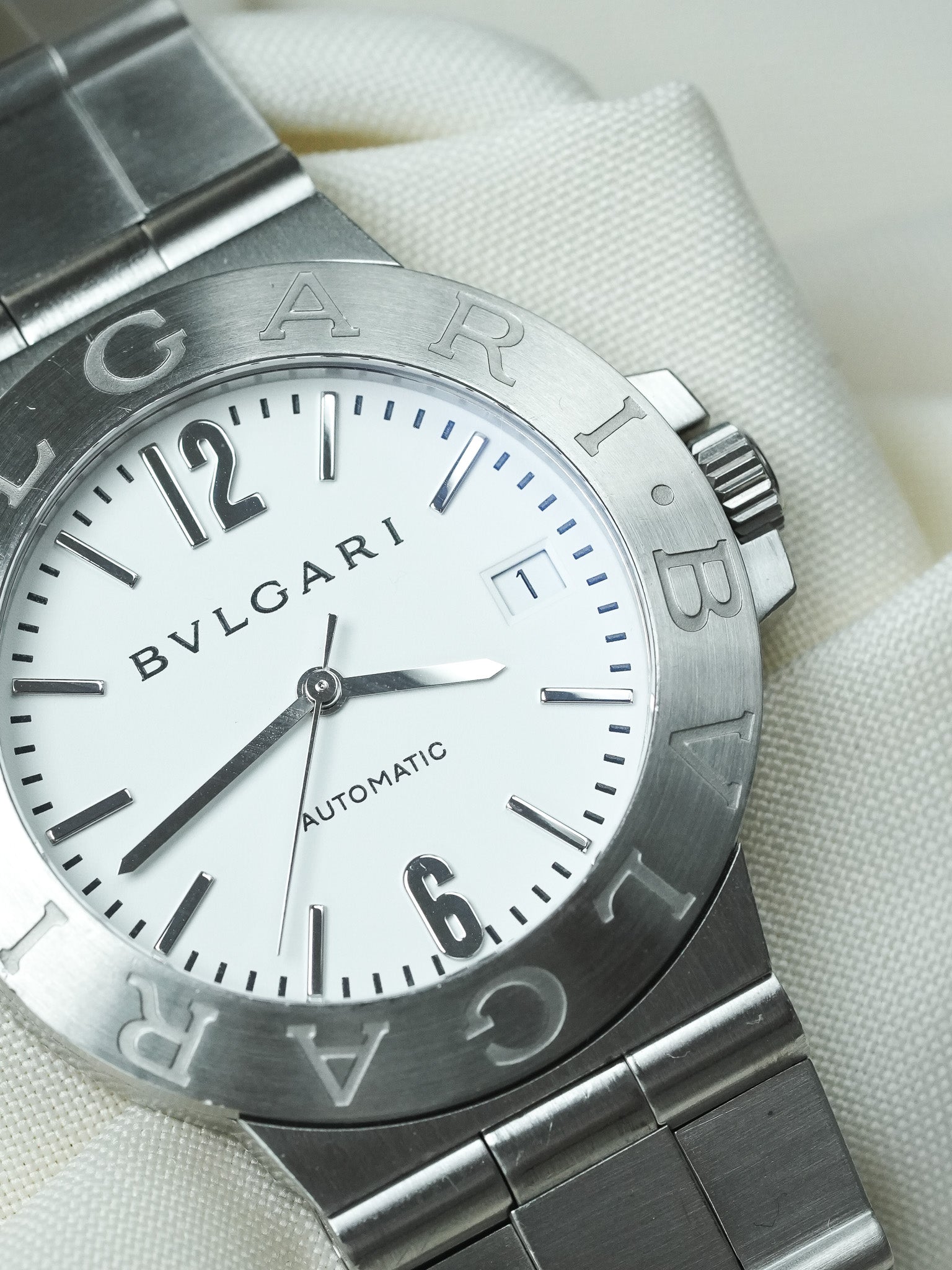 Bvlgari - Diagono Bracelet acier cadran blanc - 2005