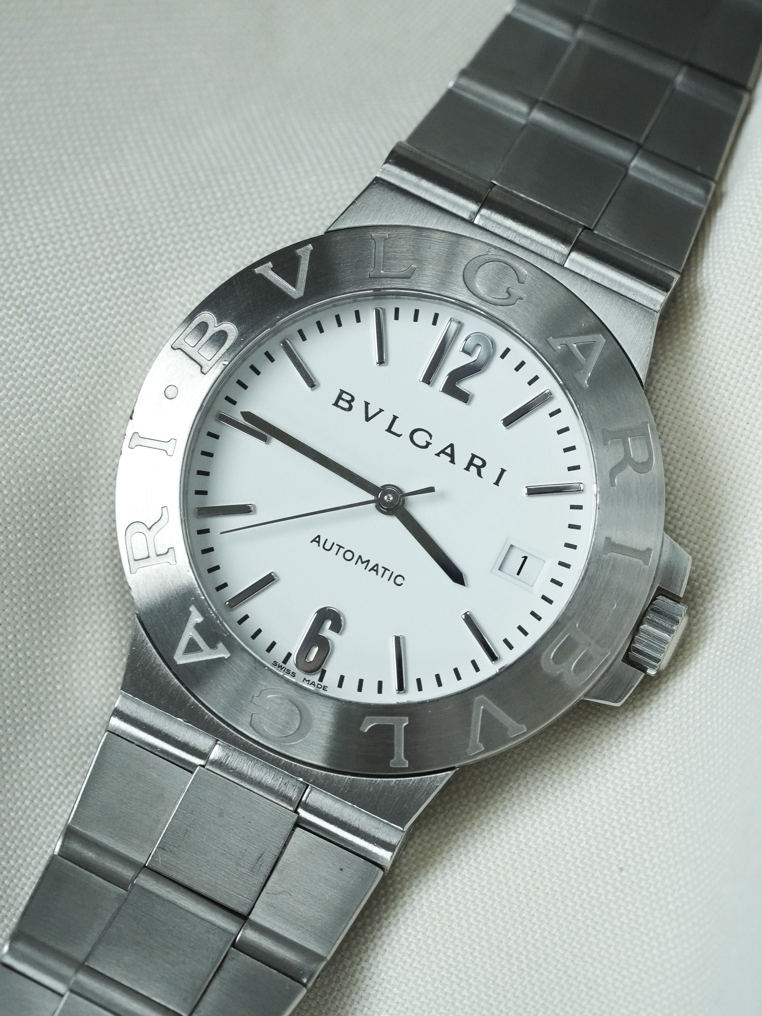 Bvlgari - Diagono Bracelet acier cadran blanc - 2005
