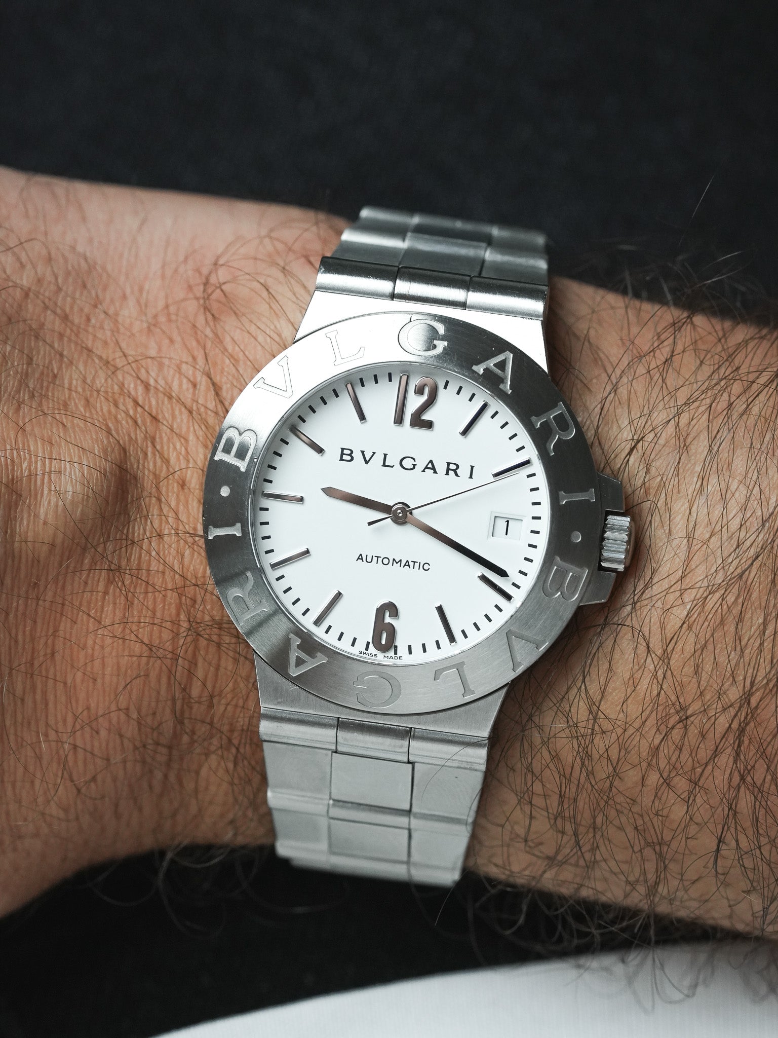 宝格丽 - Diagono 钢手镯 白色表盘 - 2005