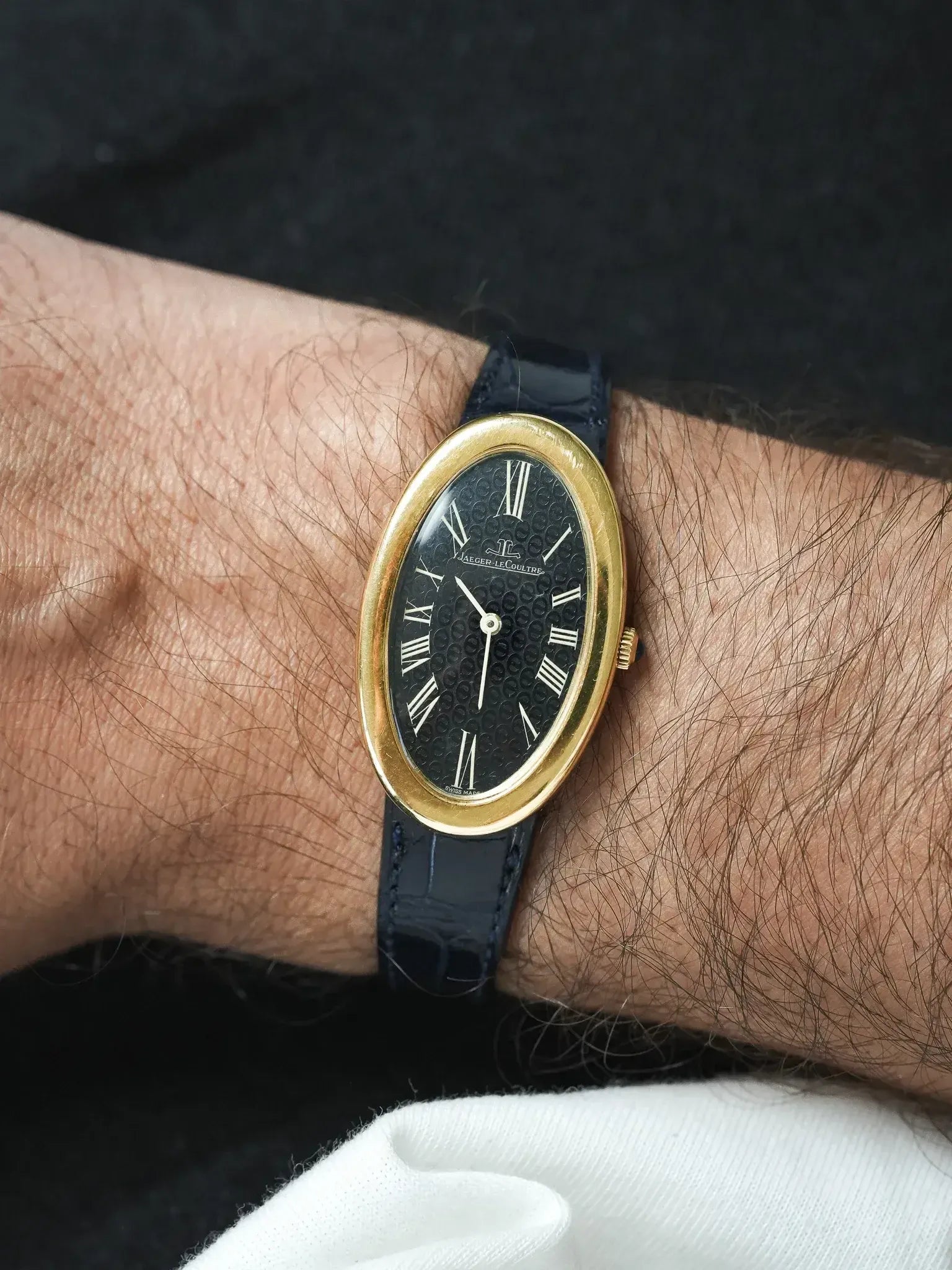 Jaeger-LeCoultre - 9113 Baignoire Oro 18k Azul tapizado - 1970s