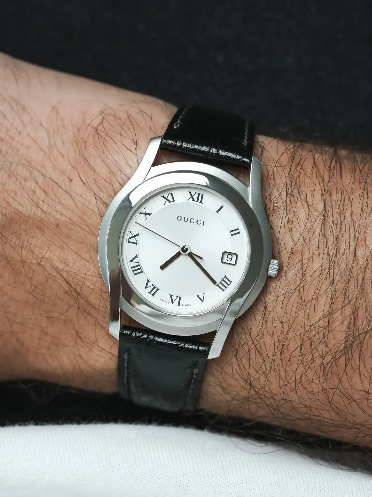 Gucci - Ronde Acier Poli & Brossé 35mm - 2000s