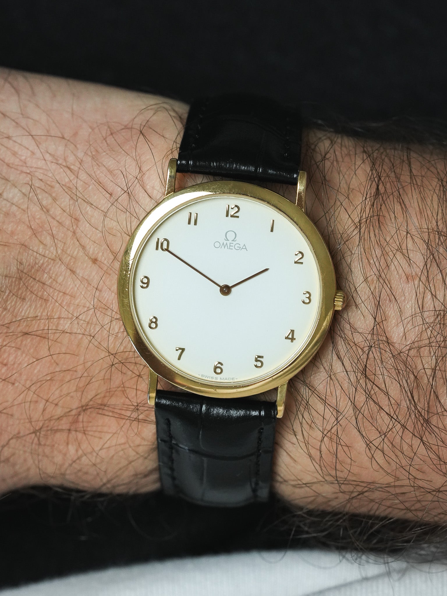 Montre Omega Vintage De Ville Ronde - Plaqué Or Quartz (1991) - Atelier Victor