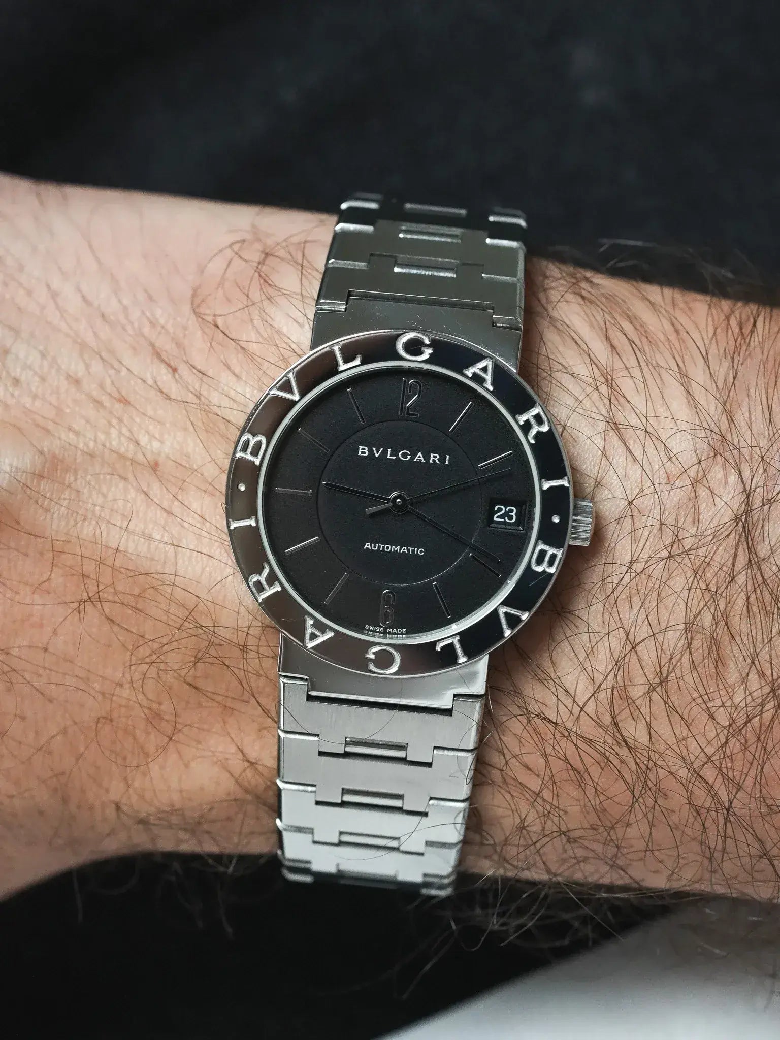 Montre Bvlgari Diagono BB33SS Acier (Années 2000) – Automatique & Cadran Noir