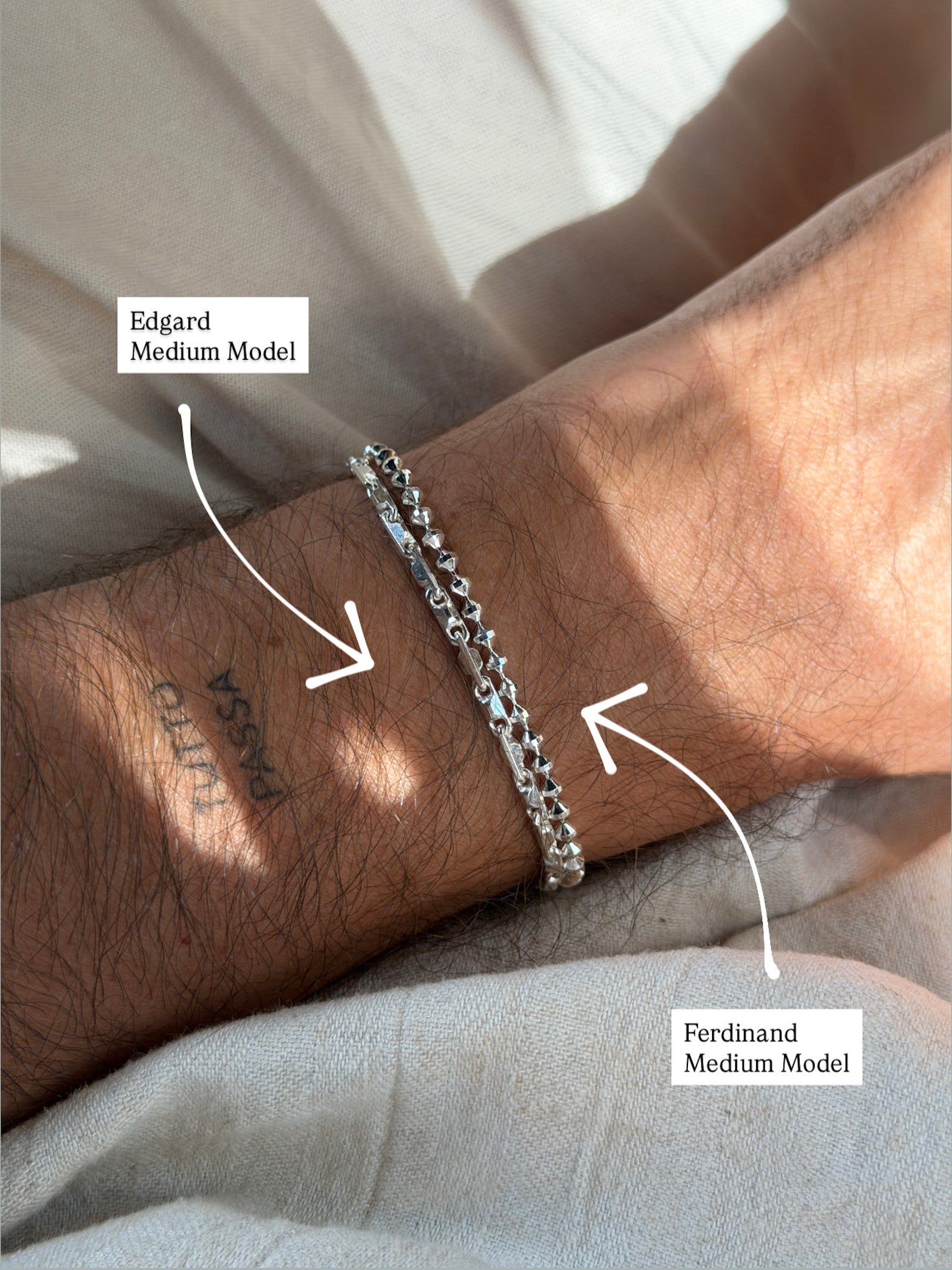 925er Silberarmband - Edgard - Mittleres Modell