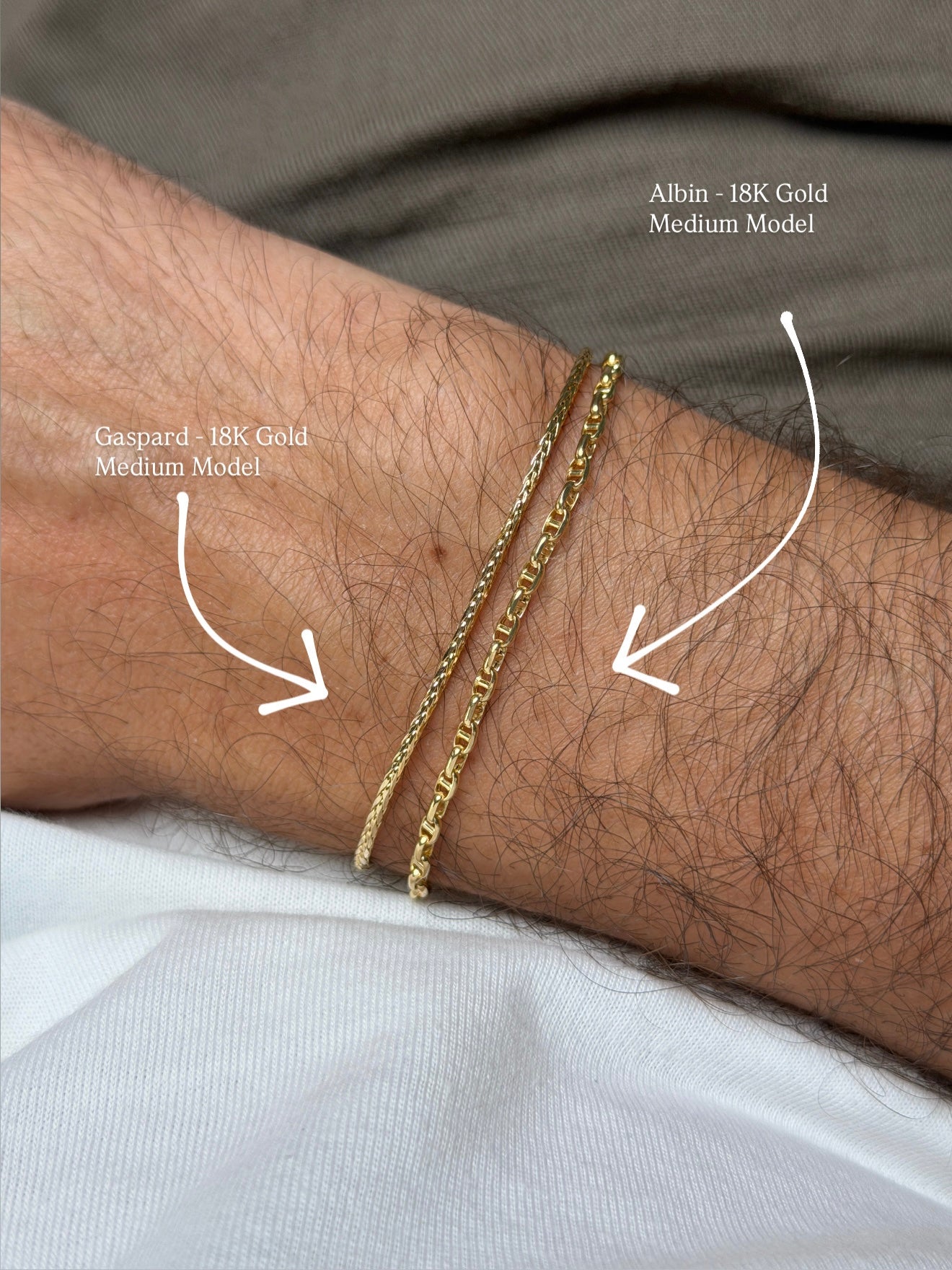 Bracelet en or jaune 18k - Albin - Moyen Modèle