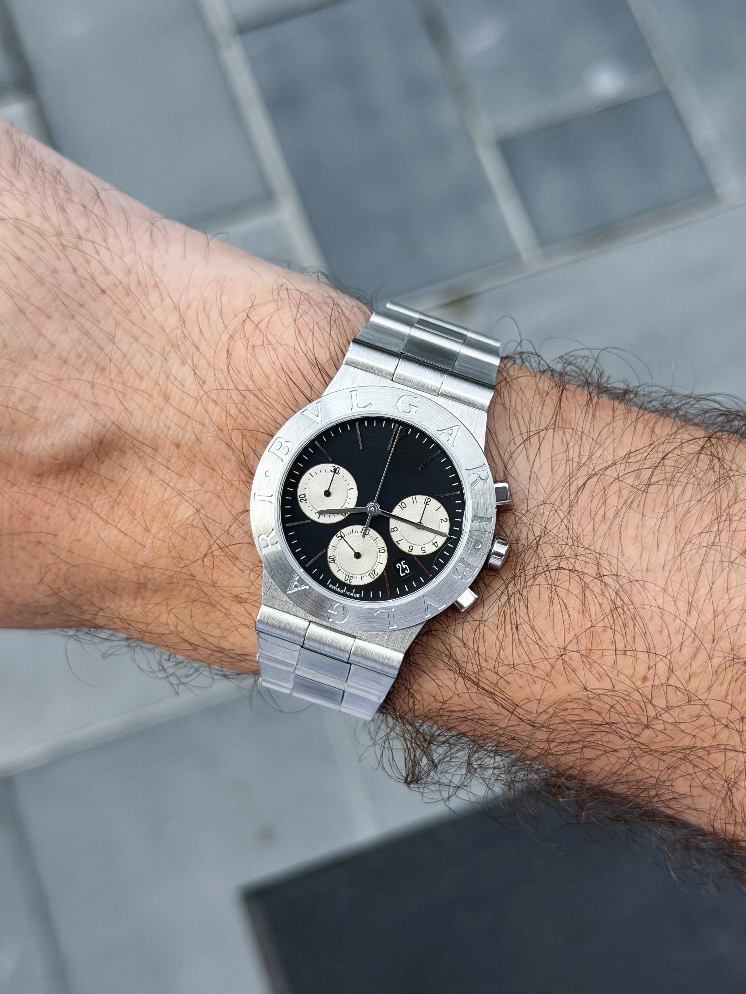 Bvlgari - Diagono Chronograph Stahl Schwarzes Zifferblatt - Papier - 2000er